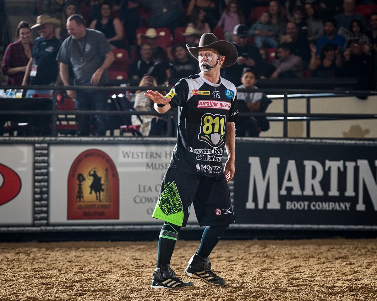 Infamous rodeo entertainer JJ Harrison returns to Hobbs to keep the crowd entertained during the bull riding.