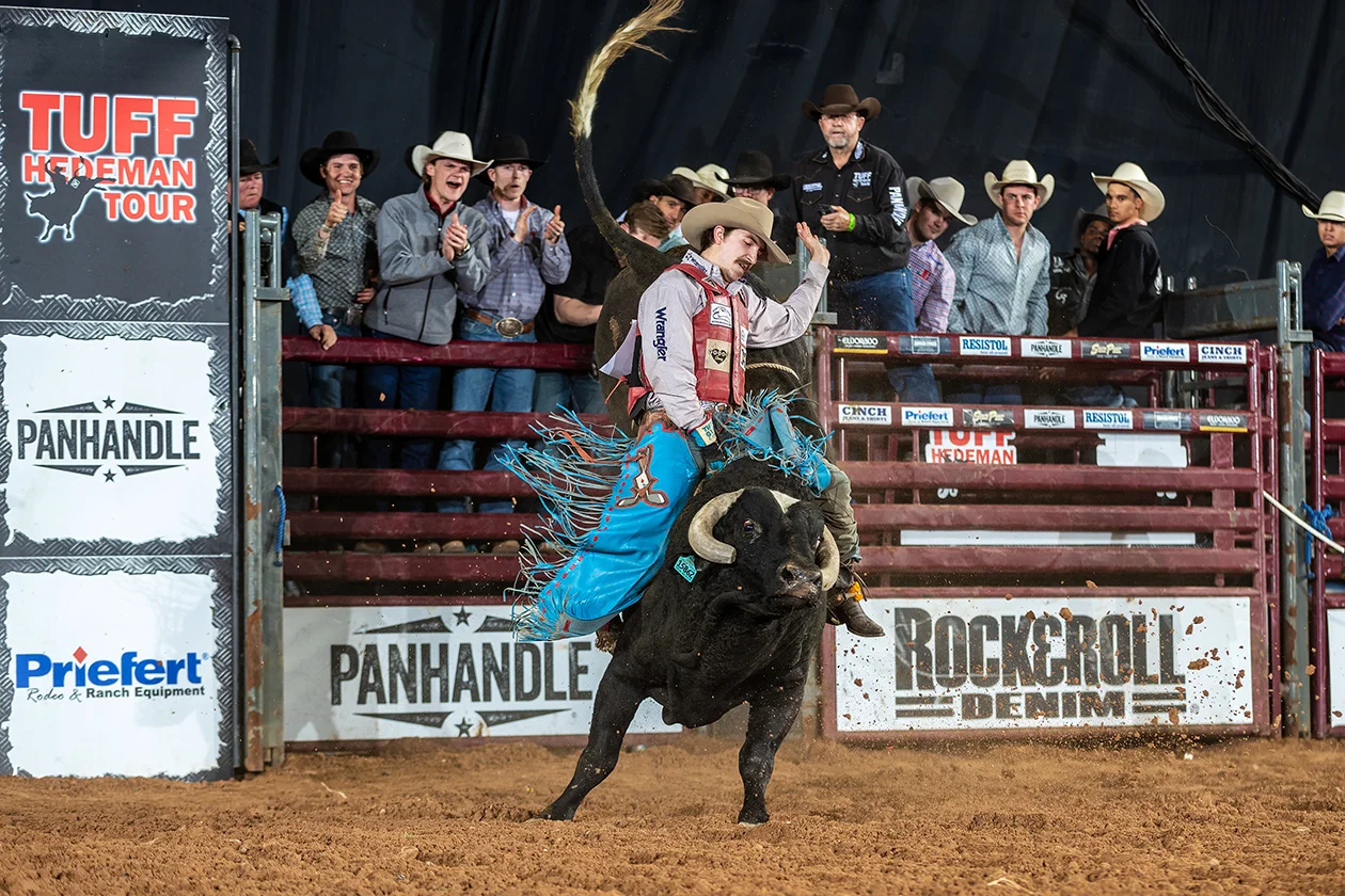 3-Time NFR qualifier and THBRT Bossier Champion Roscoe Jarboe finished second in El Paso andwill be invited to compete in Fort Worth at the South Point Tuff Hedeman Bull Riding Challenge presented by Rock&Roll Denim.