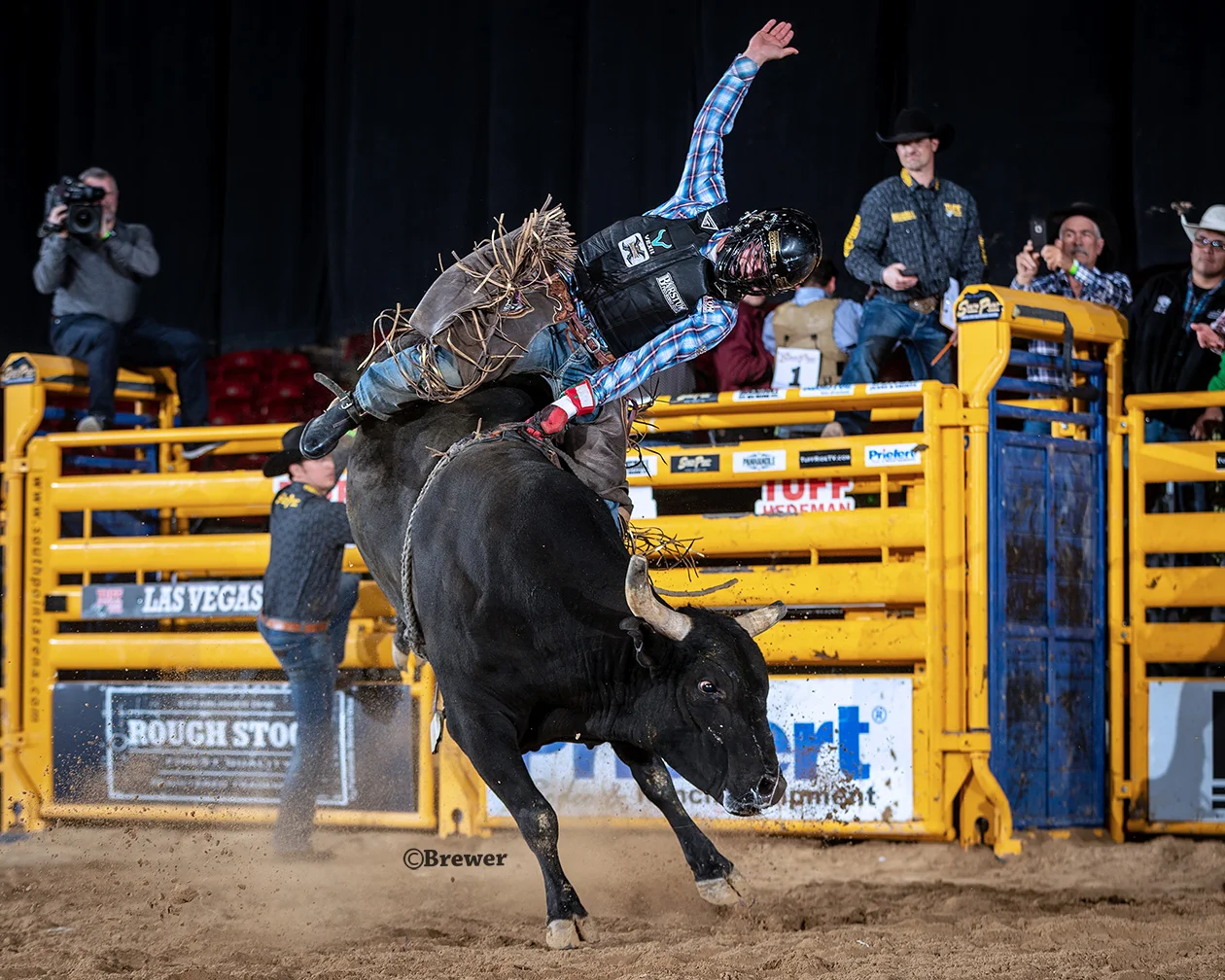 Boudreaux Campbell wins his first Tuff Hedeman Bull Riding Championship aboard 53 Wired Up from Barker Bucking Bulls