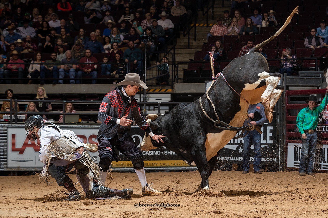 Local resident Bryce Redo, former Bullfighters Only Champion and currently working for the PRCA and Tuff Hedeman will be protecting cowboy lives in Baytown.