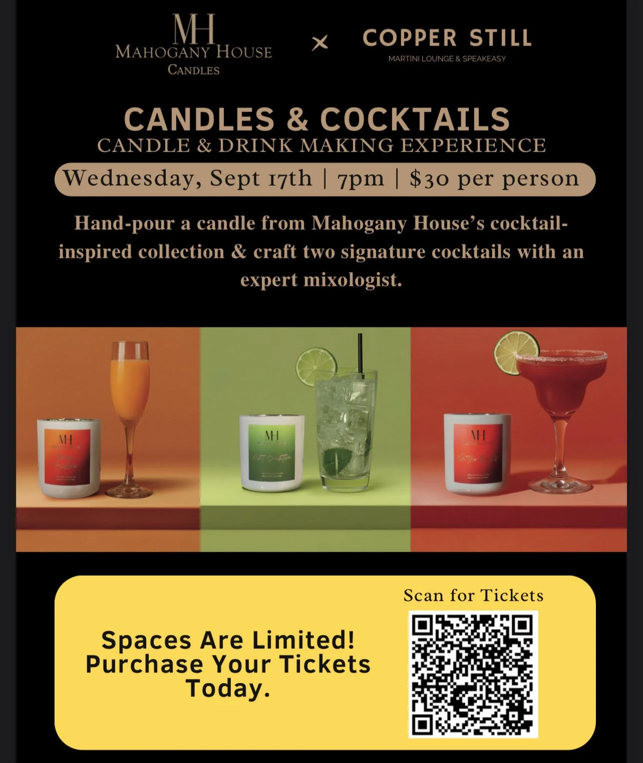 Under The Still - Mahogany House – Copper Still Candles & Cocktails Class