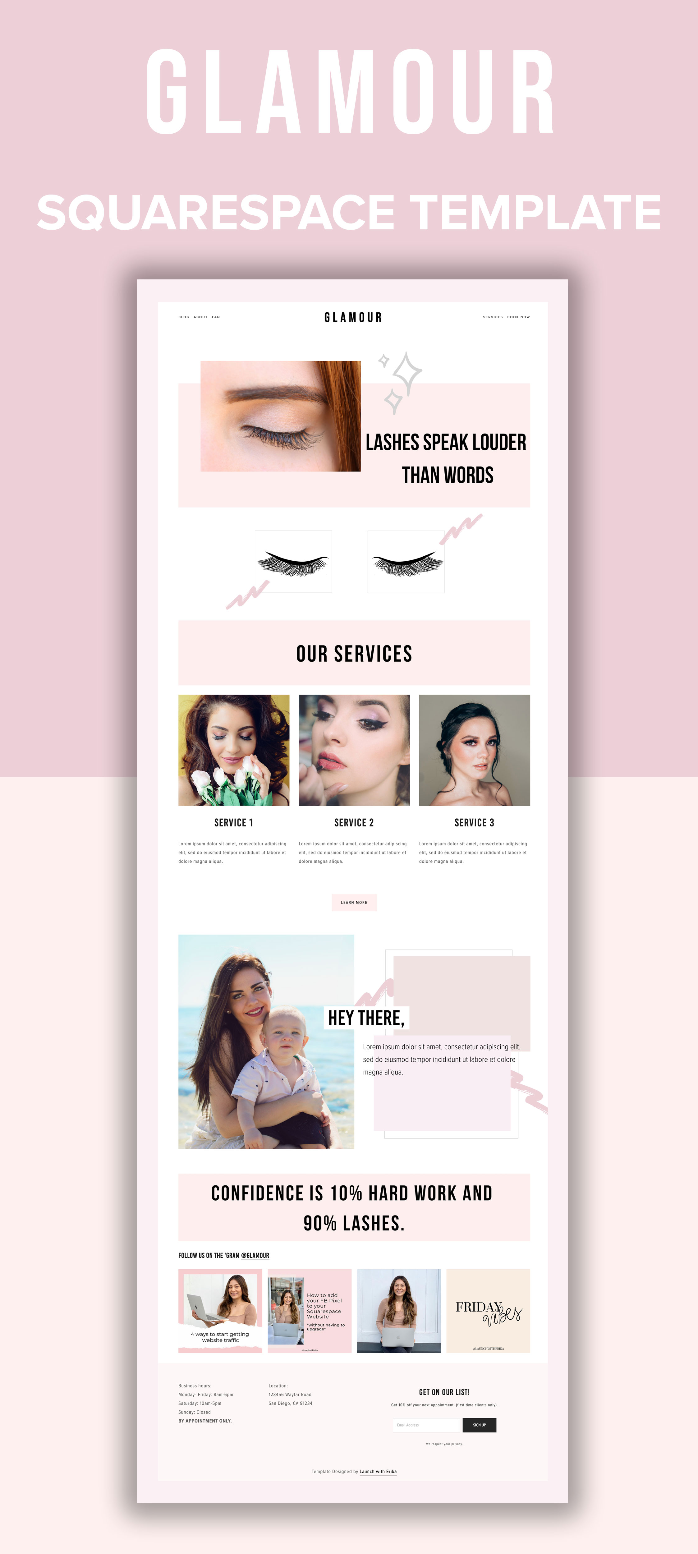 Glamour Squarespace Template