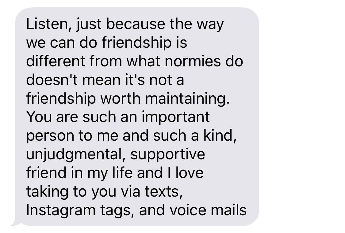 A text from my truest voicemail bestie that made me 😭