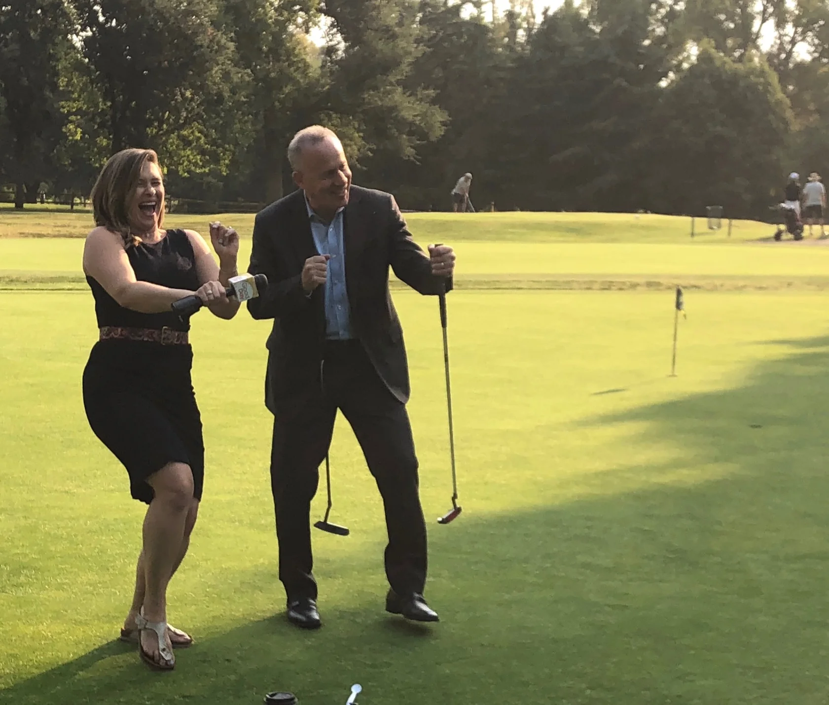 Mayor Steinberg shows off his moves with reporter Bethany Crouch