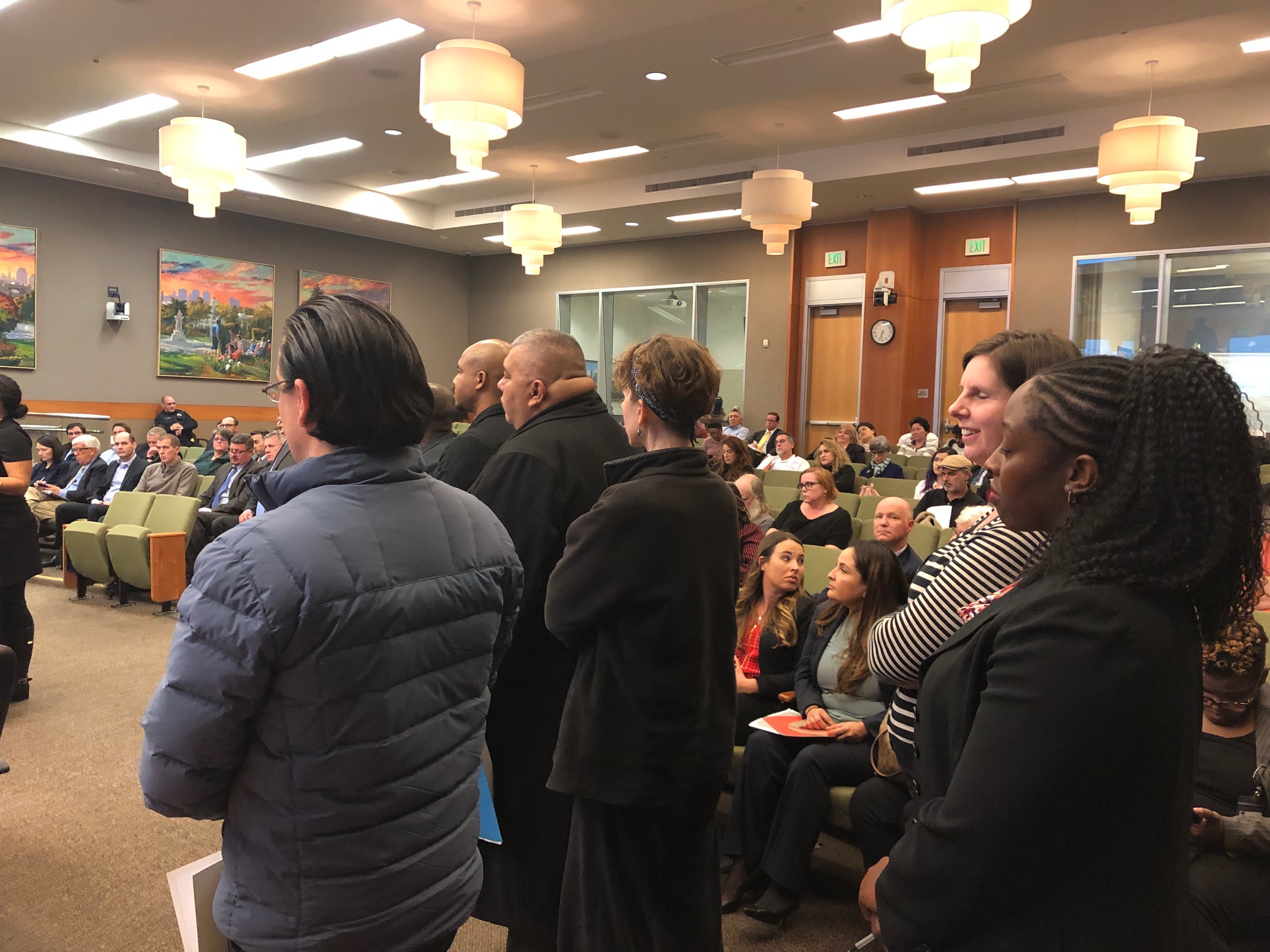 FUEL Network supporters line up to speak at the Sacramento City Council meeting on Dec. 11, 2018.