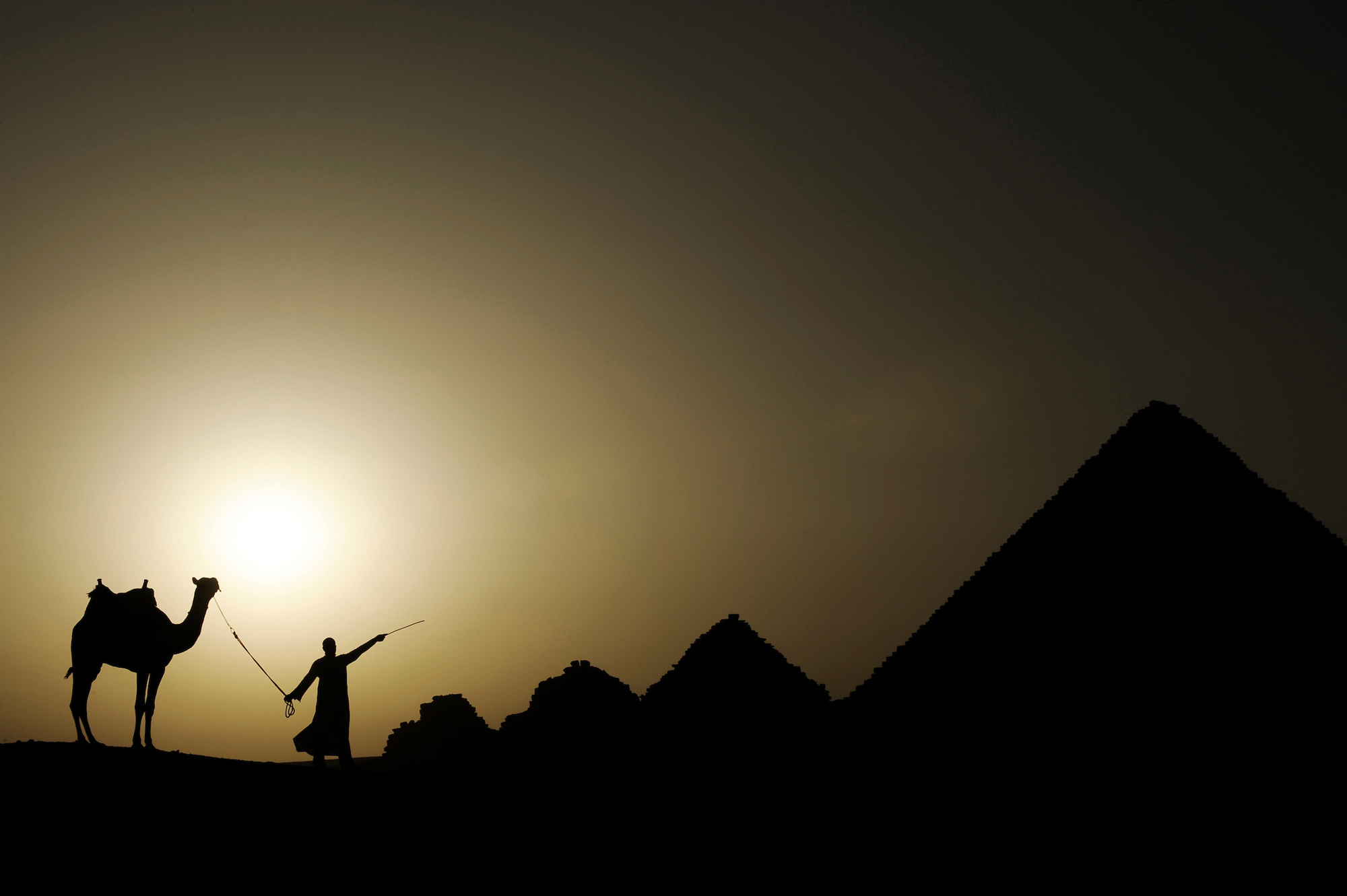 Sunset at Giza Pyramids