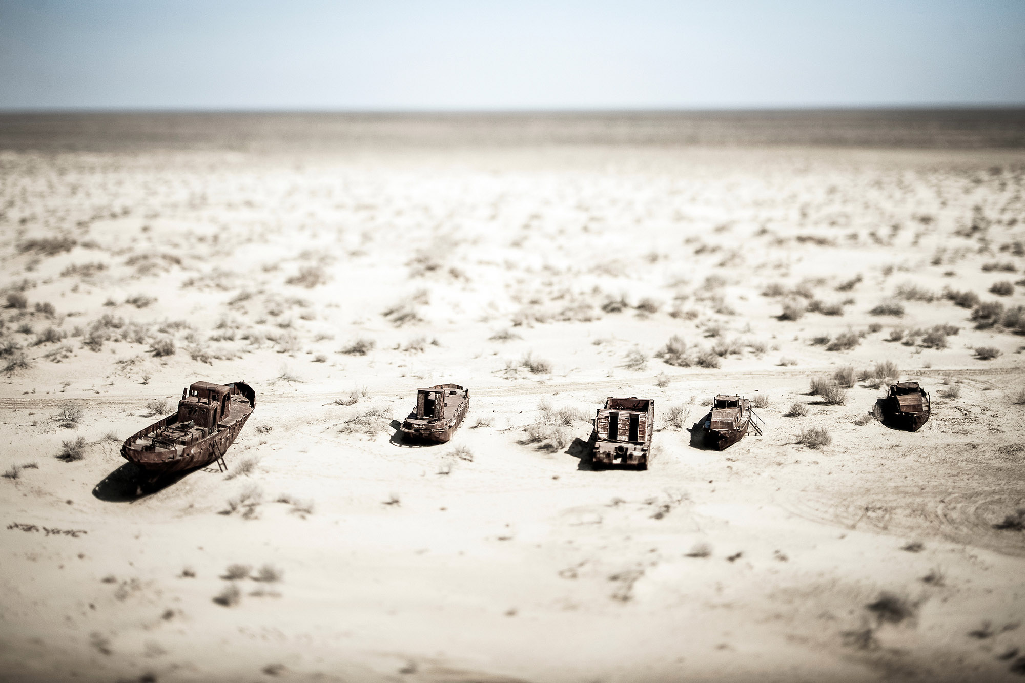 Boat Cemetery in the Aral sea, Moynaq, Uzbekistan