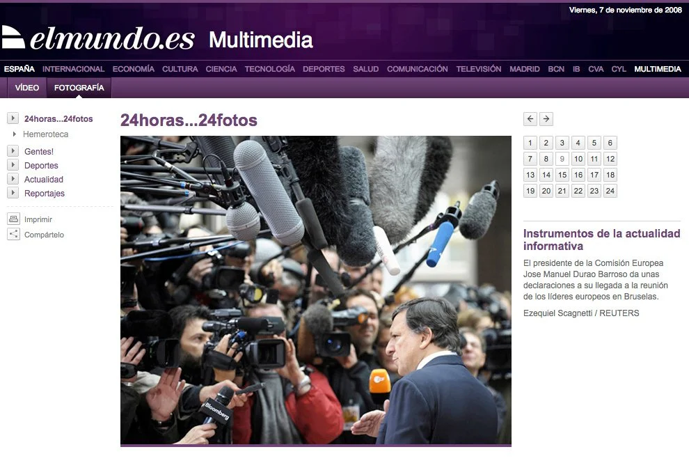 El Mundo - Spanish newspaper European Commission President Jose Manuel Barroso arrives at the European Union leaders summit in Brussels November 7, 2008. Photo: Reuters - Ezequiel Scagnetti.JPG