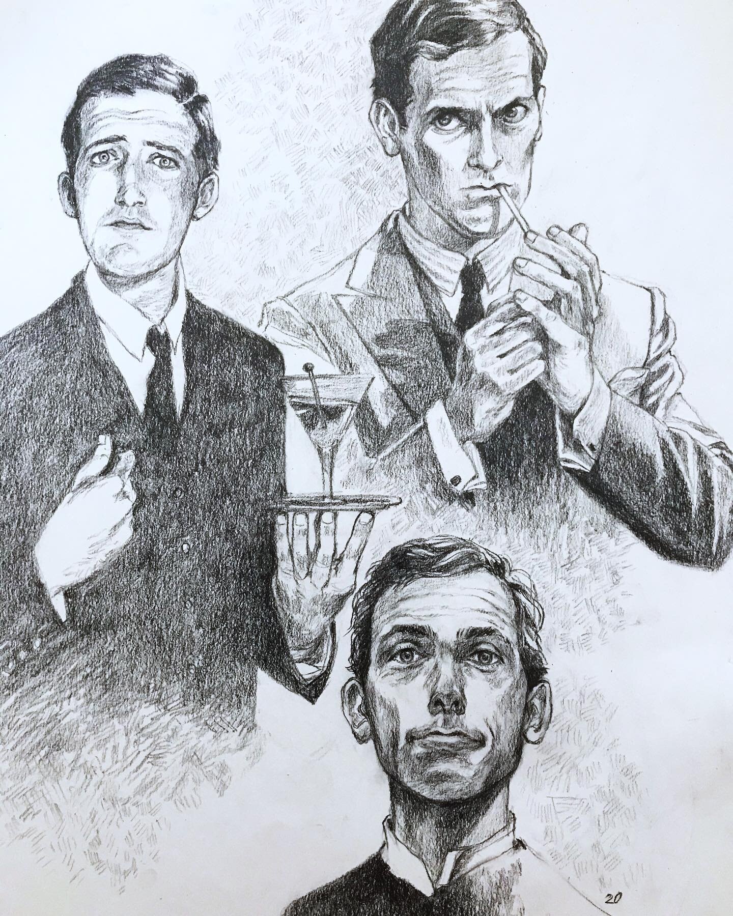 Fry and Laurie as Jeeves and Wooster&mdash;one of my favorite television adaptations ever ✨ #dailysketches #dailydrawings #sketchbookart #hughlaurie #stephenfry #jeevesandwooster