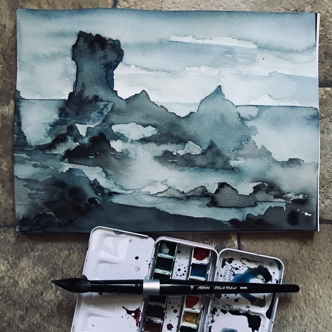 landscape study 2 #dailywatercolor #watercolorsketching #watercolorillustrations #artistsofinsta #dailypaintings