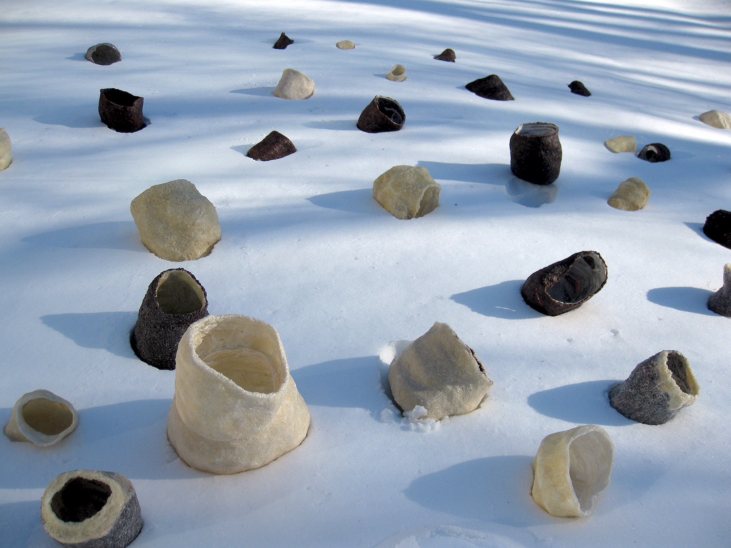   108 Hunger Vessels-I , vary, rice, cheesecloth, 2010 