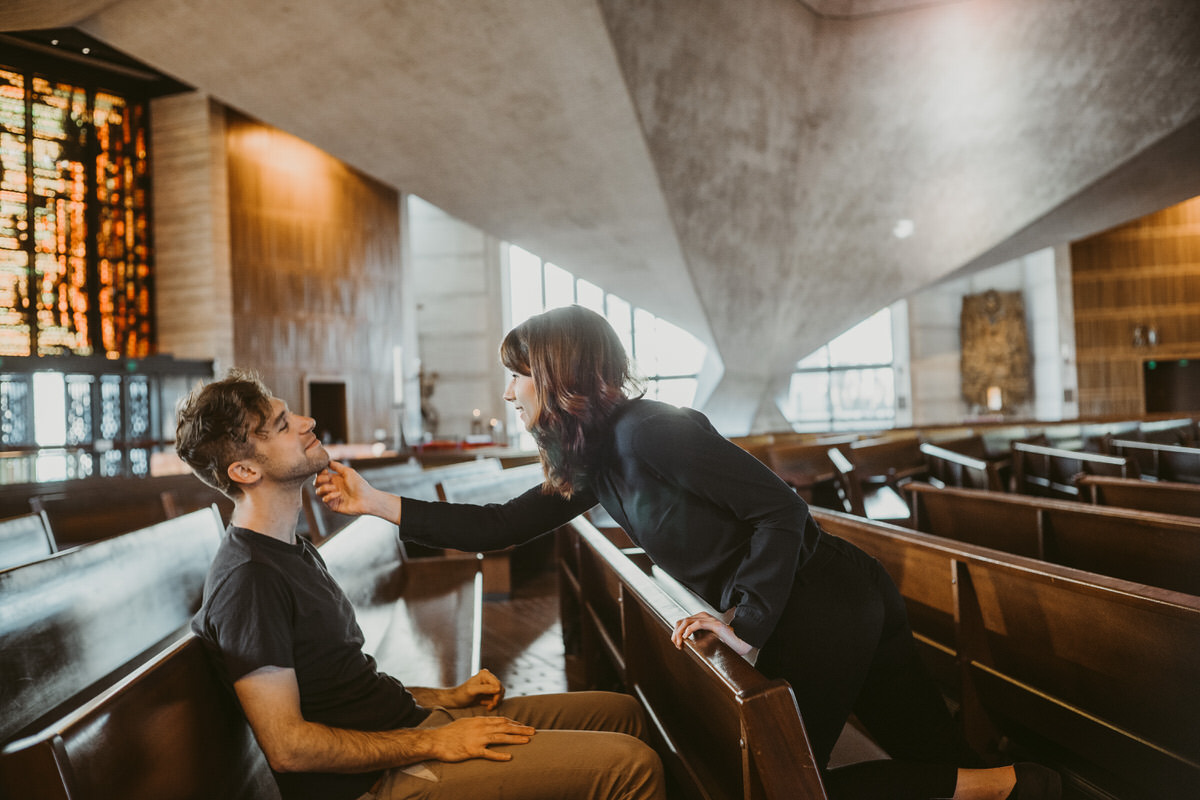 Conor + Gerri Couples Photo Shoot at Cathedral of Saint Mary by Jaclyn Le