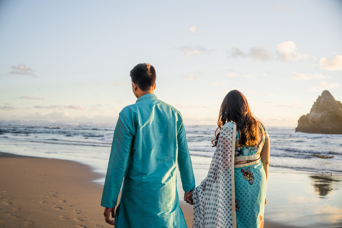 Sutro Baths SF Indian Engagement Photos Ambika + Vikas