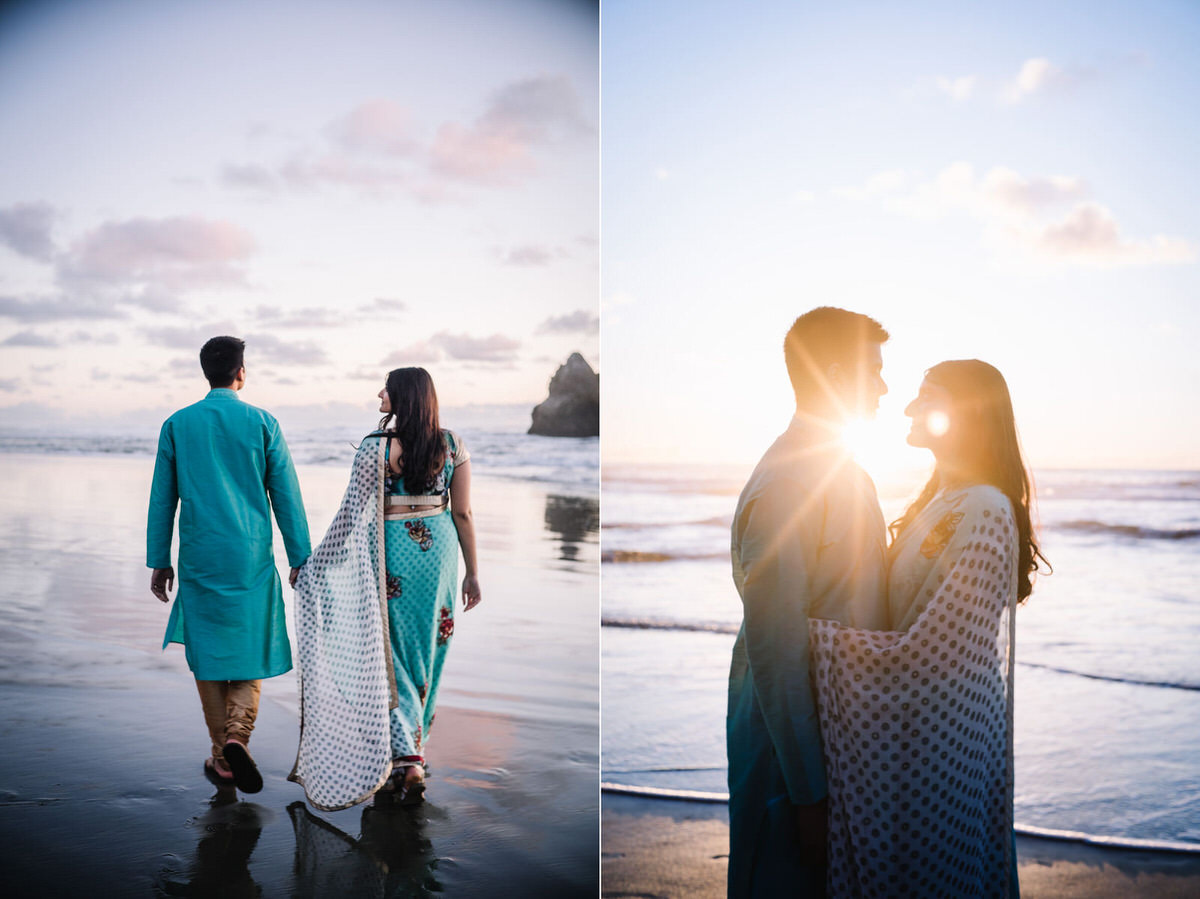 Sutro Baths SF Indian Engagement Photos Ambika + Vikas