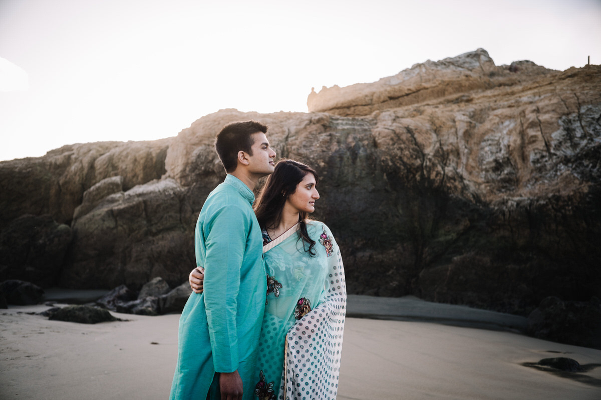 Sutro Baths SF Indian Engagement Photos Ambika + Vikas