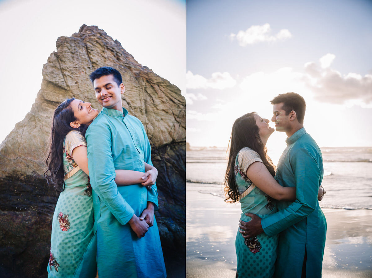 Sutro Baths SF Indian Engagement Photos Ambika + Vikas