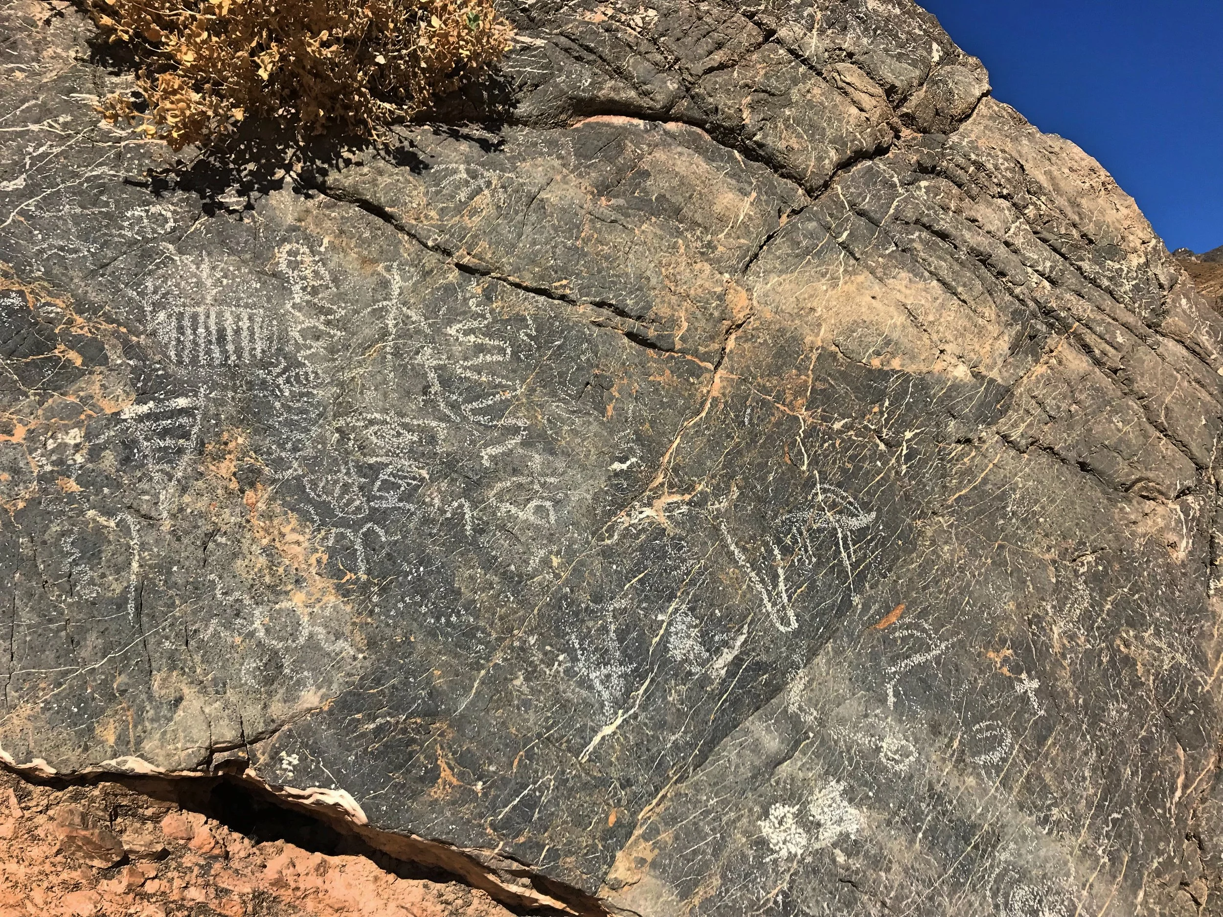 The ancient petroglyphs at Klare Spring.