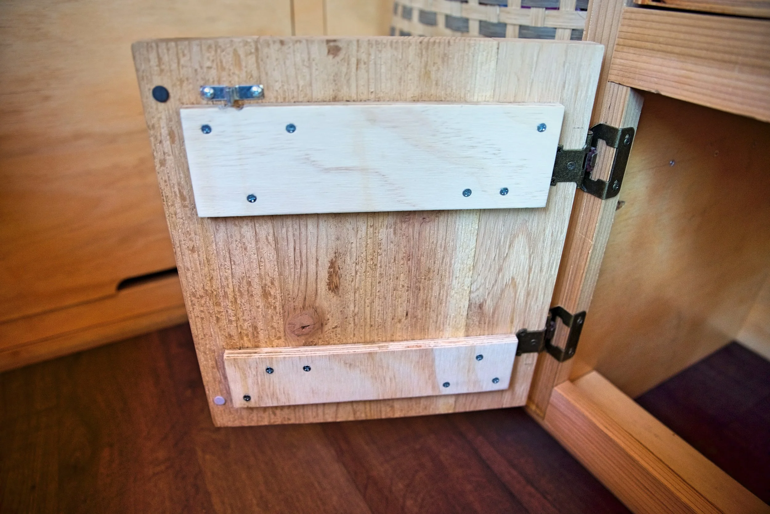 We made sure to attach each plank to each brace using at least two screws.
