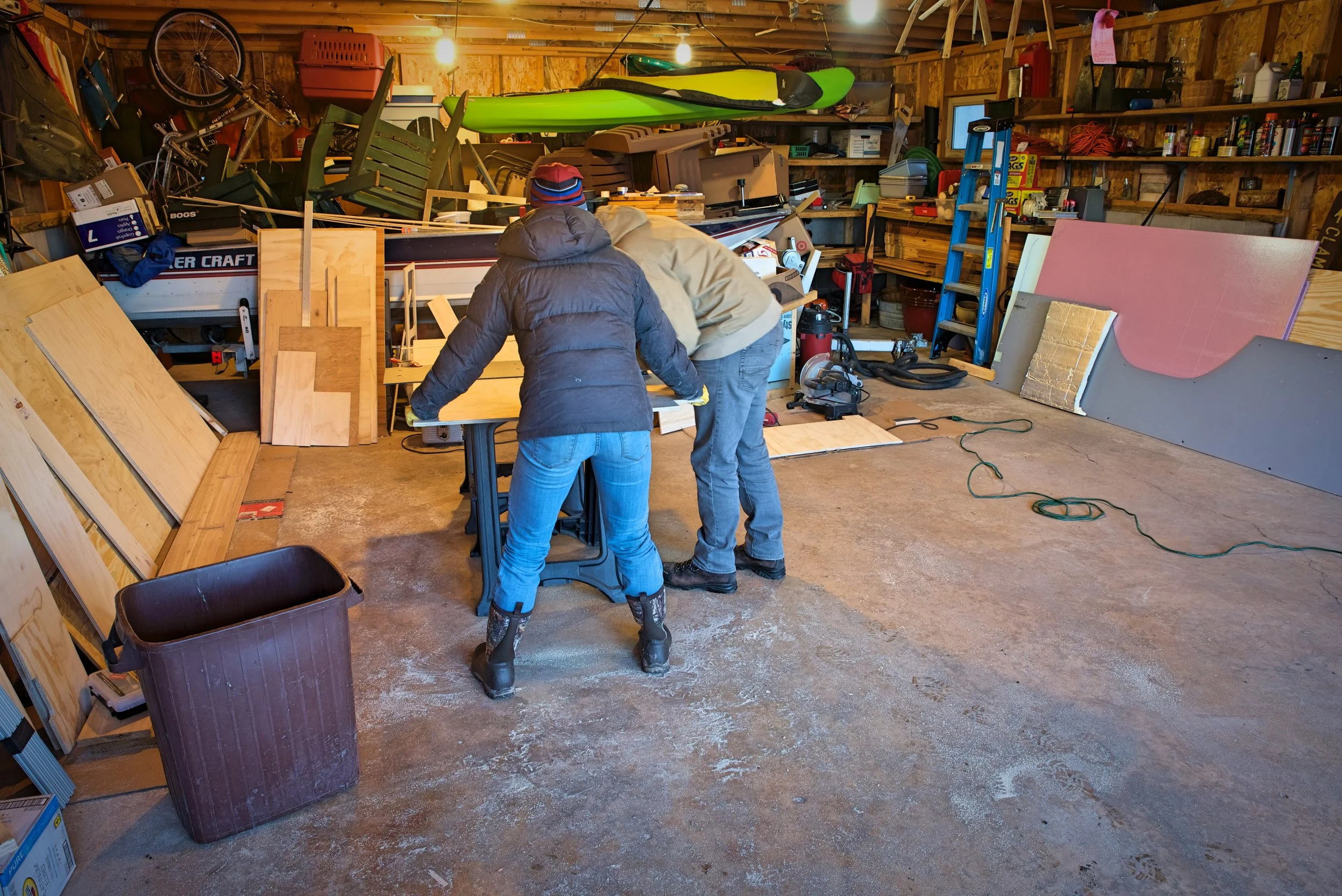 Having a helper to catch the cut is will make building cabinetry a lot easier.