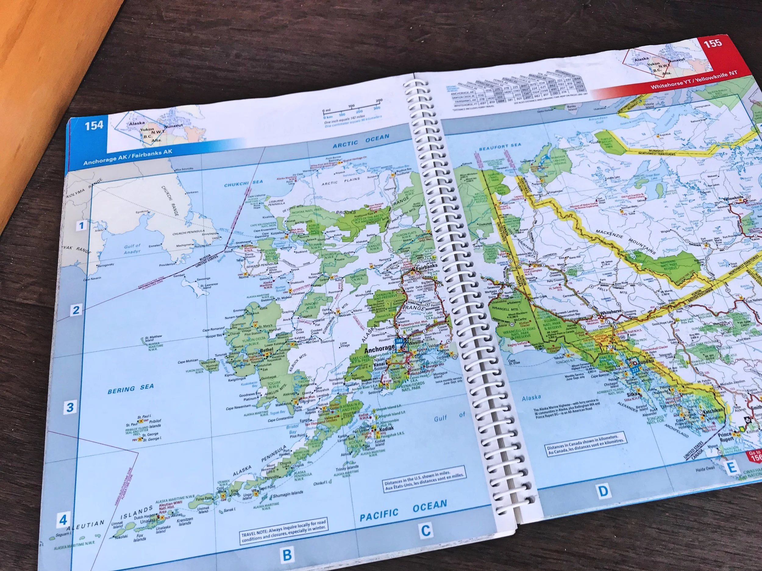 When we were in Alaska and Canada, we used the Milepost and this atlas almost exclusively for navigation because we rarely had good cell phone service.