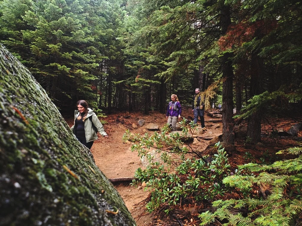 Enjoying the flat part of the hike around Little Yosemite Valley campground.