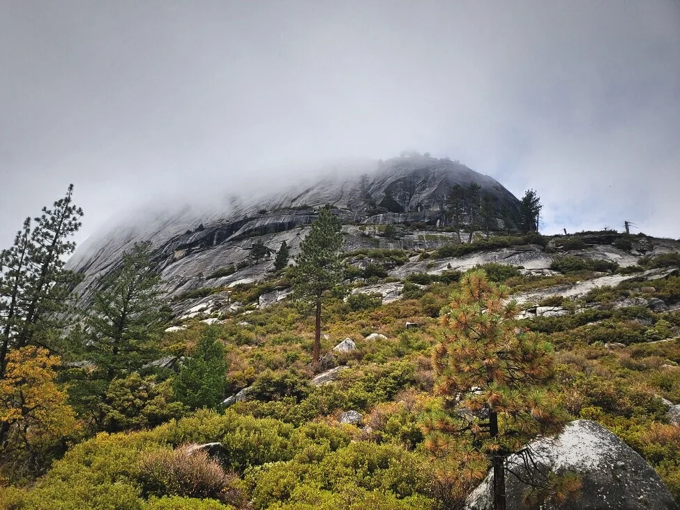 It was misty throughout the whole hike, so we were uncertain about our chances of climbing the cables.