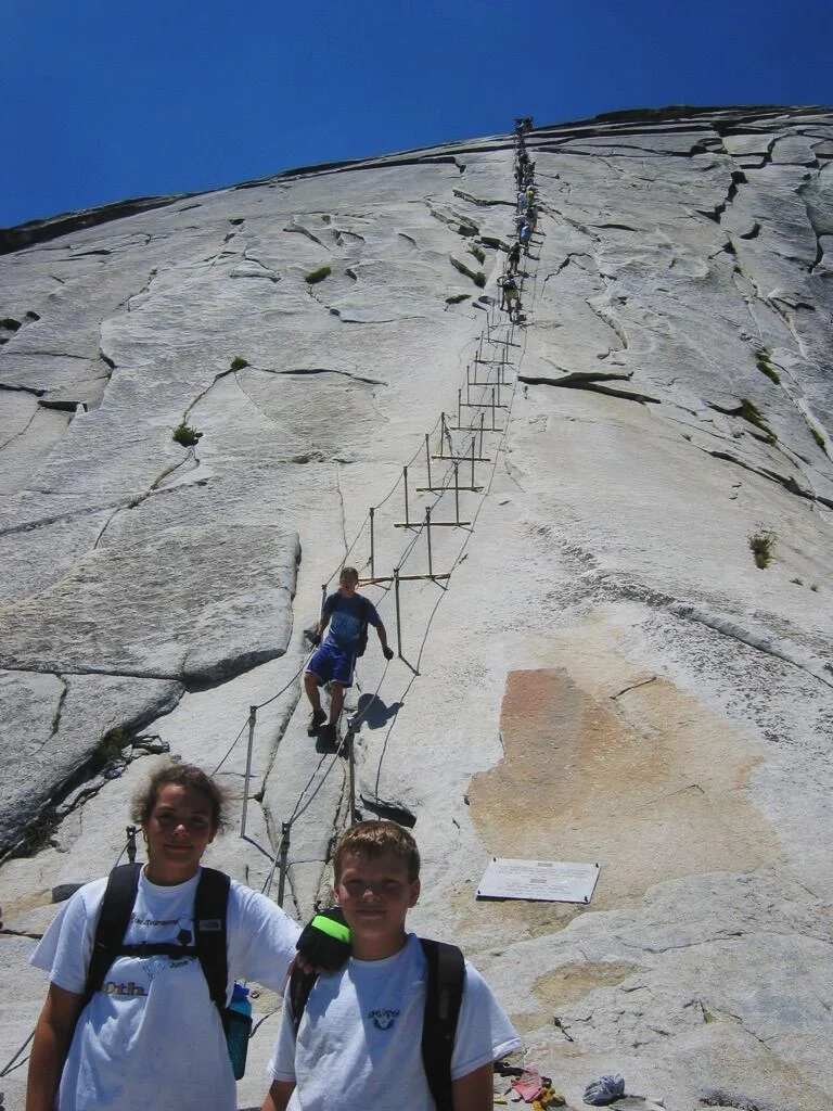 Here’s what the cables looked like when Ian’s family hiked Half Dome when he was a kid.
