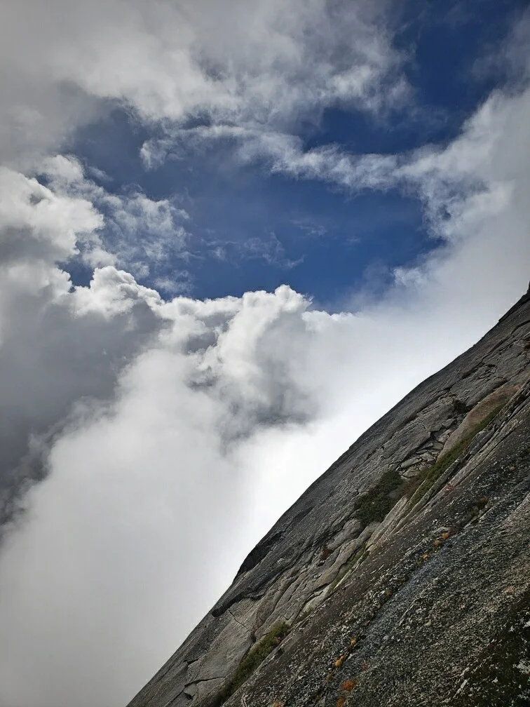 Patches of blue sky made turning around at the bottom of the cables even more difficult.