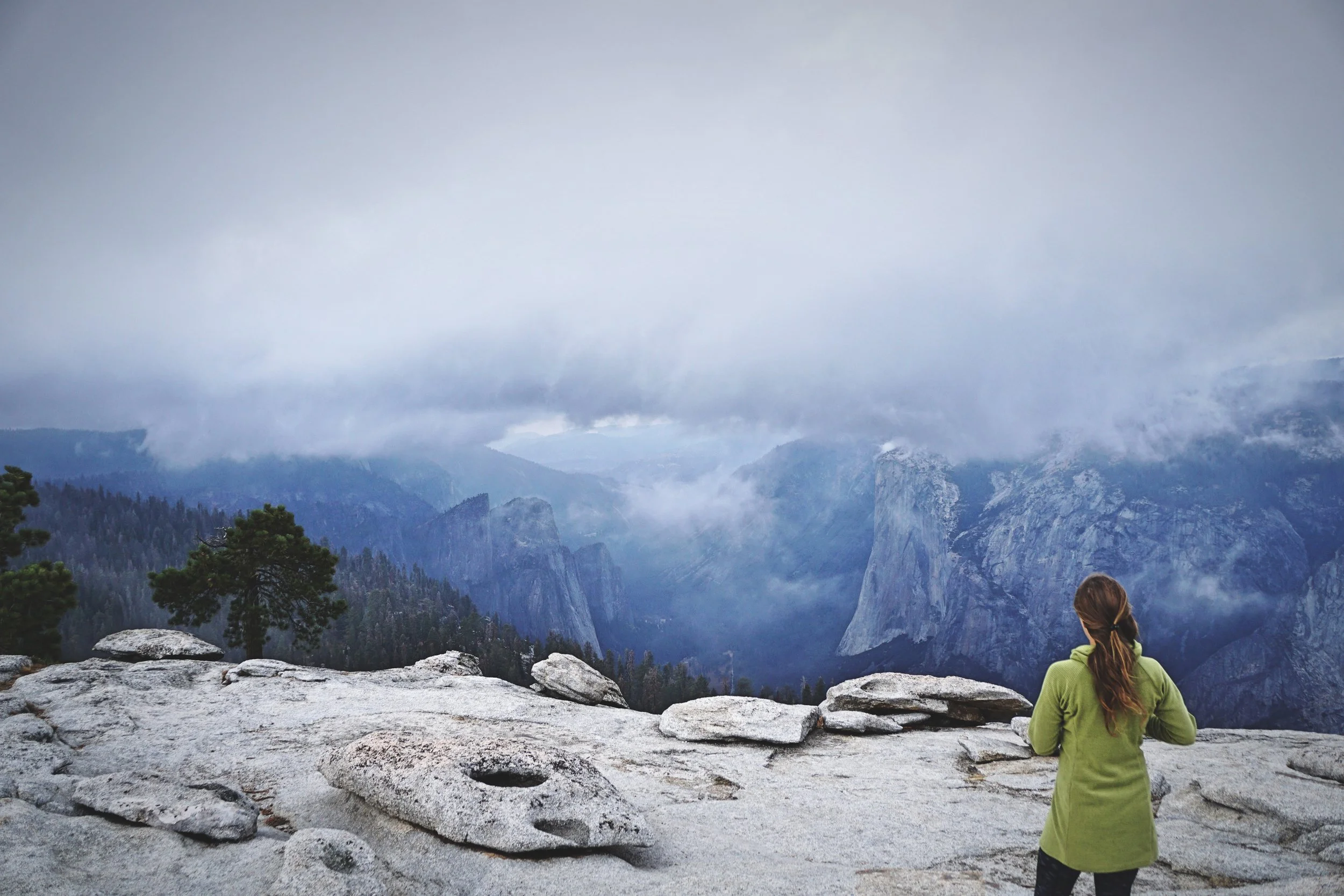 The view looking down Yosemite Valley from Sentinel Dome.