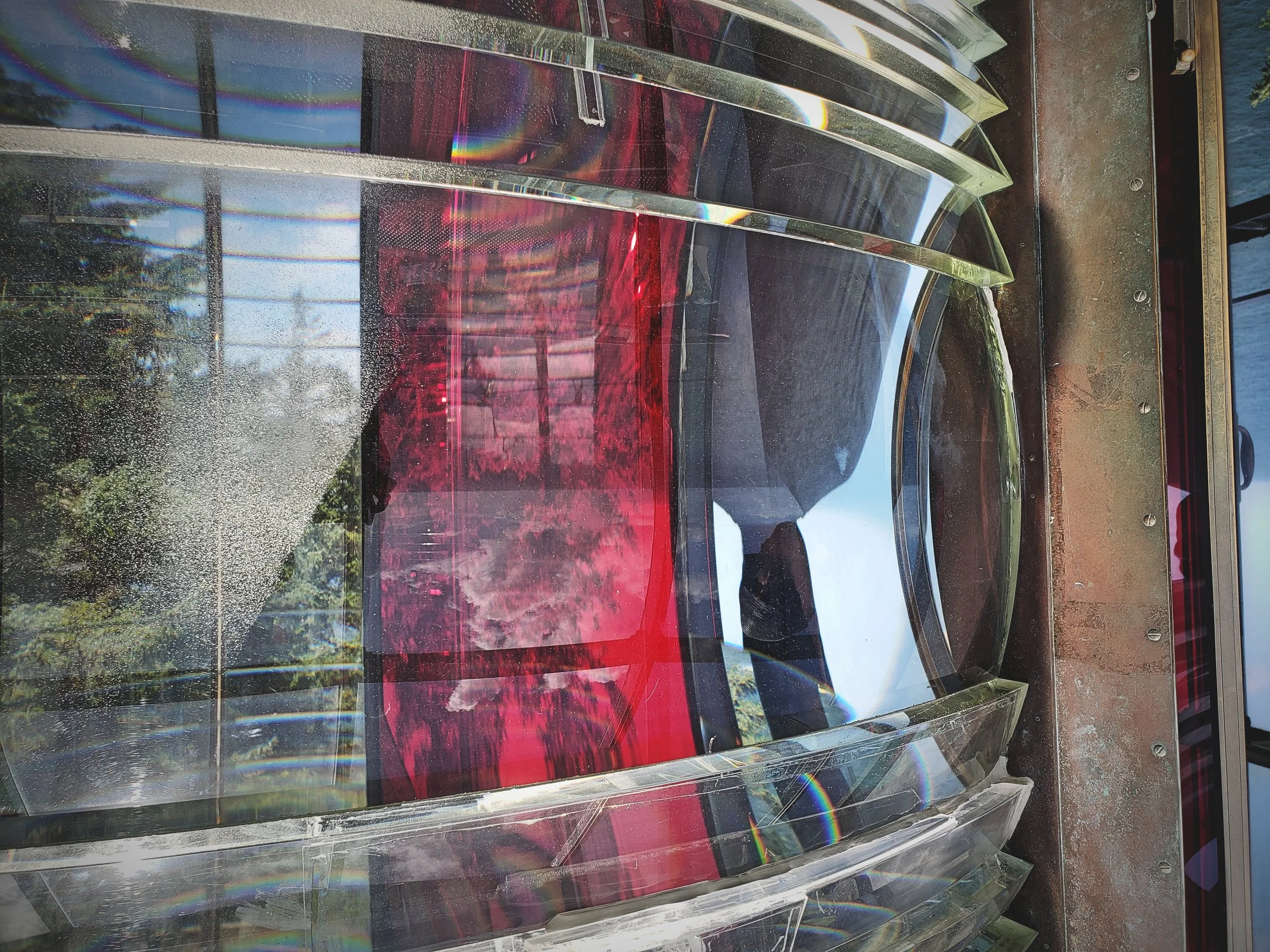 The original Fresnel lens at the top of the Cape Meares Lighthouse.