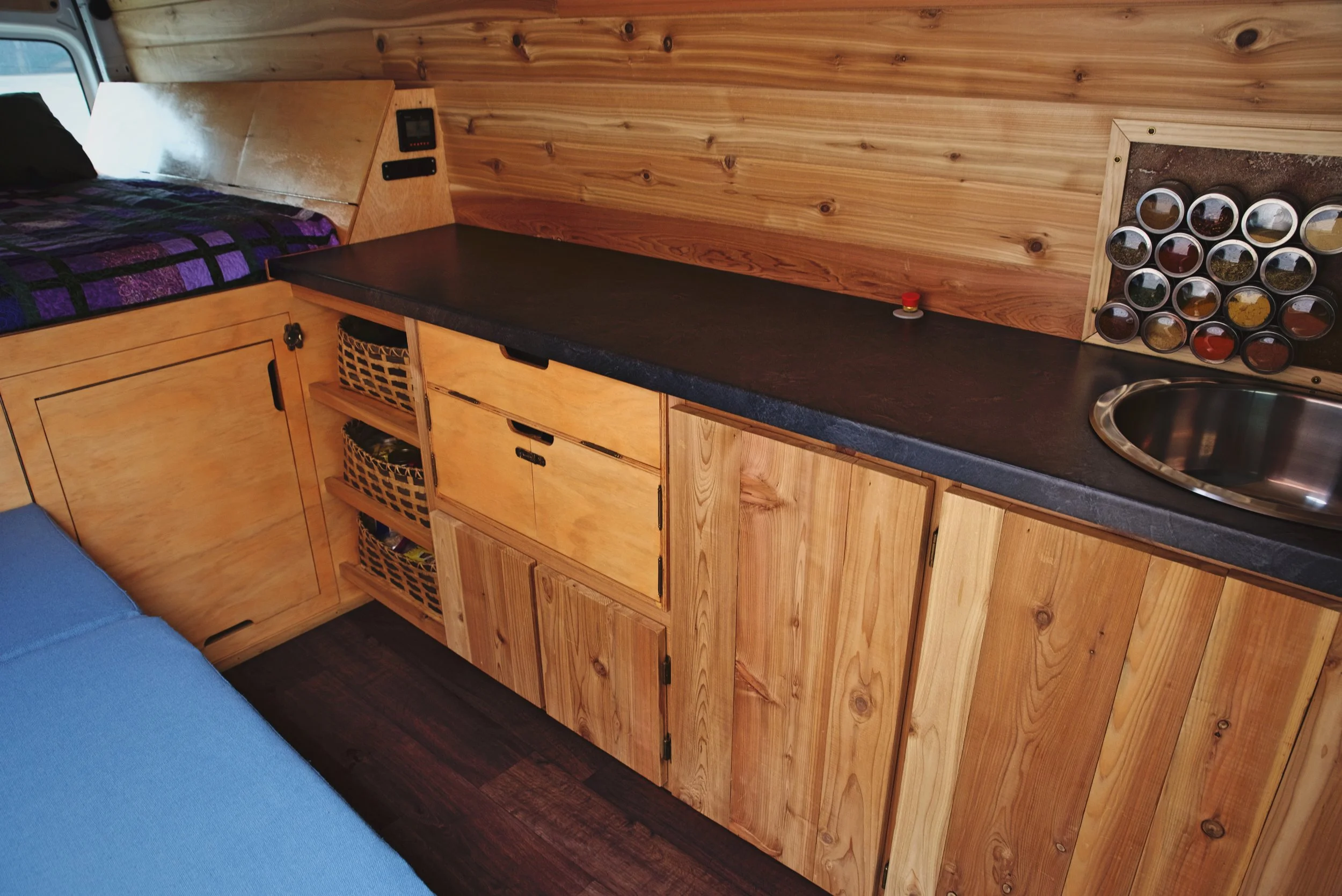 We are happy with the look of the pre-fab countertop, even though we originally wanted to create our own countertop.