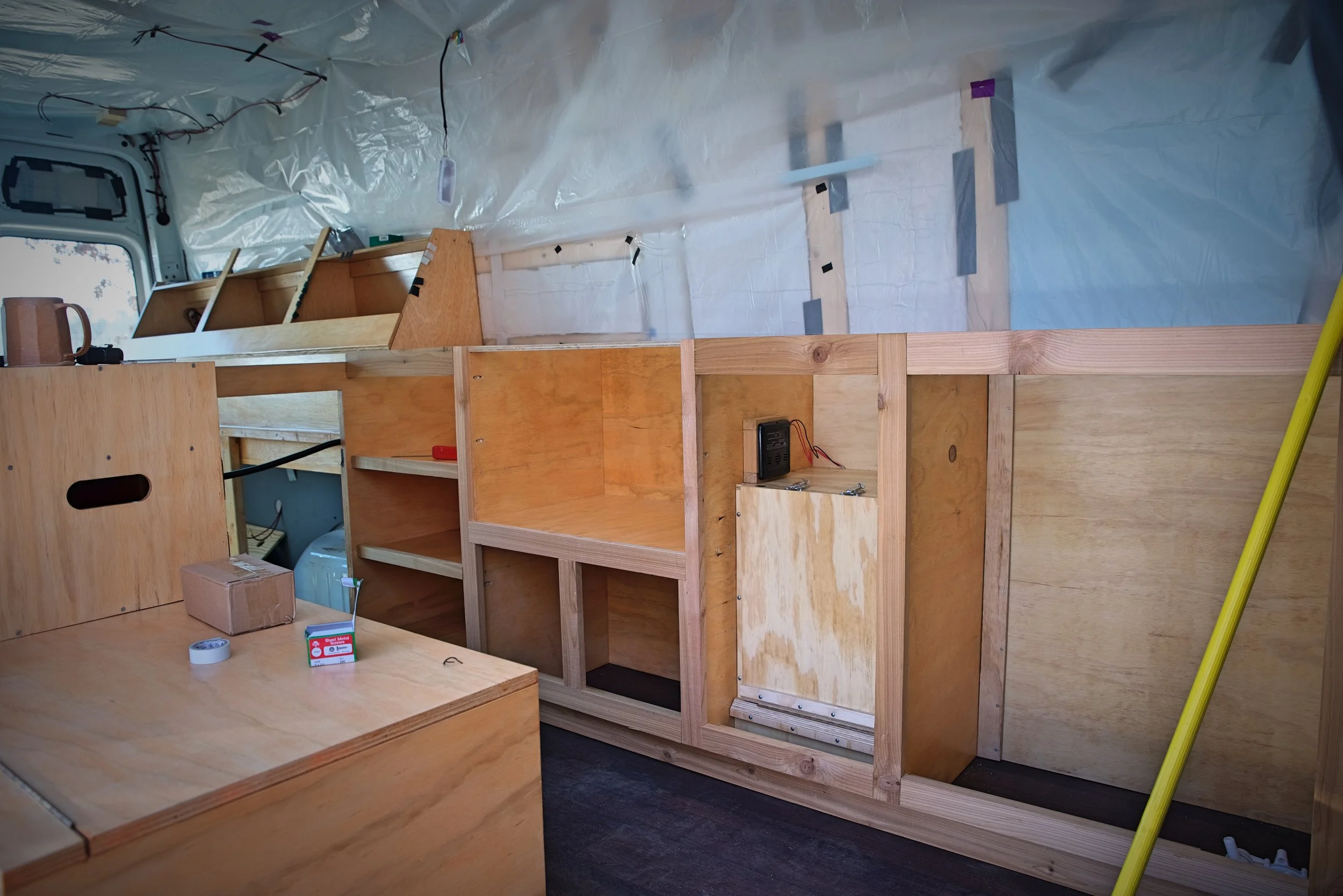 The propane locker is tucked into our larger cabinetry, so we can access our tank, but we don’t have to look at it.