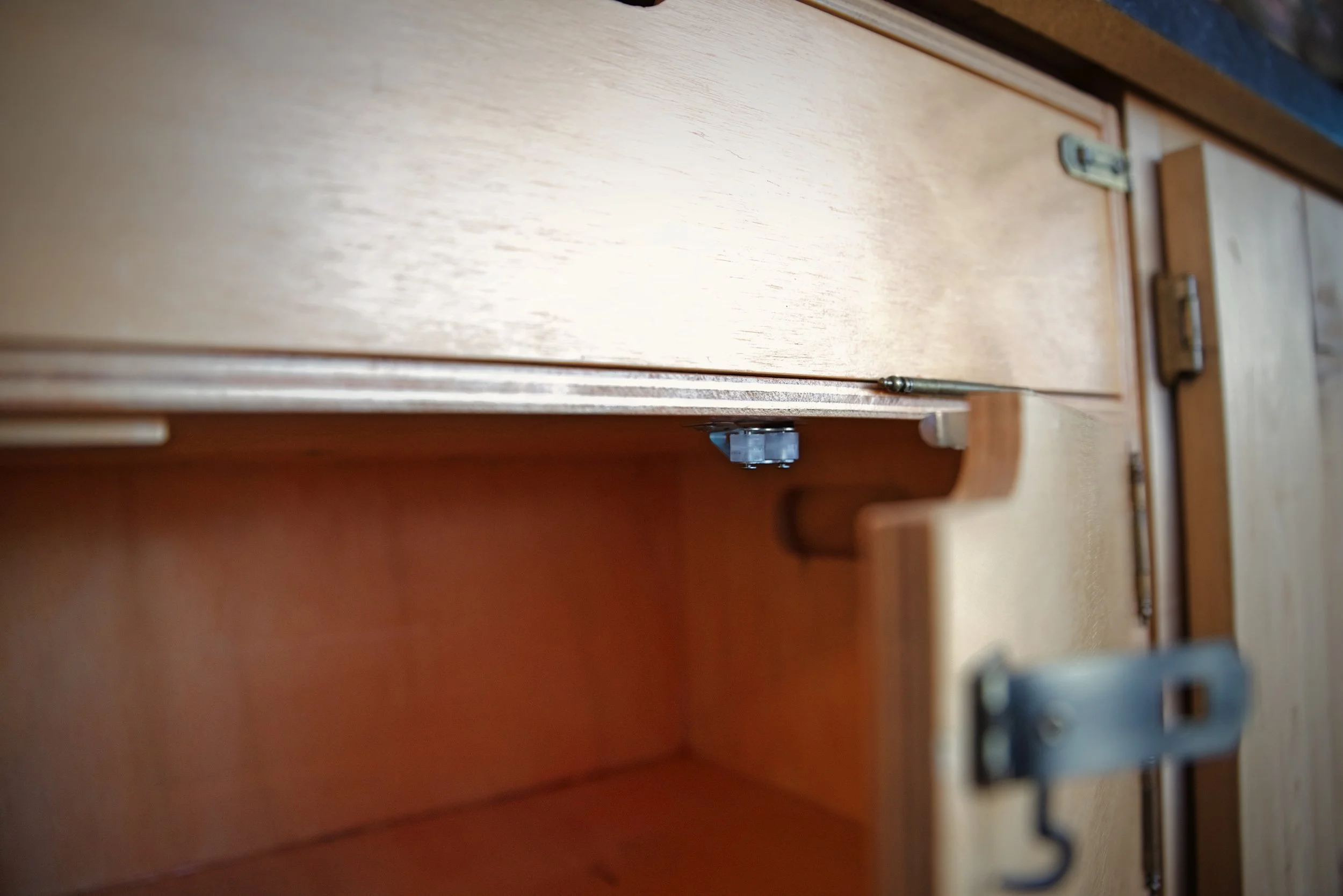 We quickly realized that we’d need a stronger latch on the chuck box.