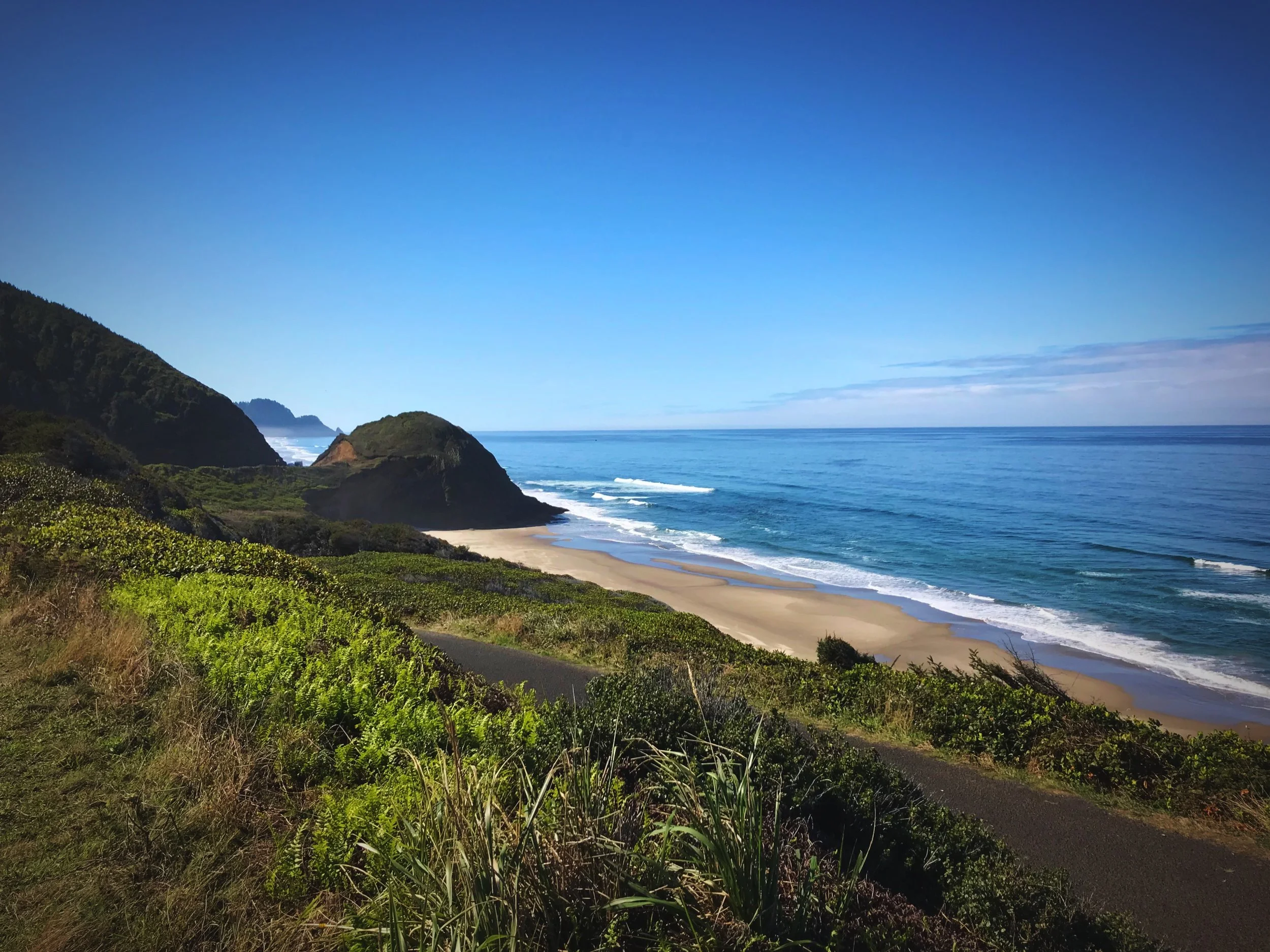 A trail leads you from the cove at the mouth of Cape Creek to the lighthouse on Heceta Head.