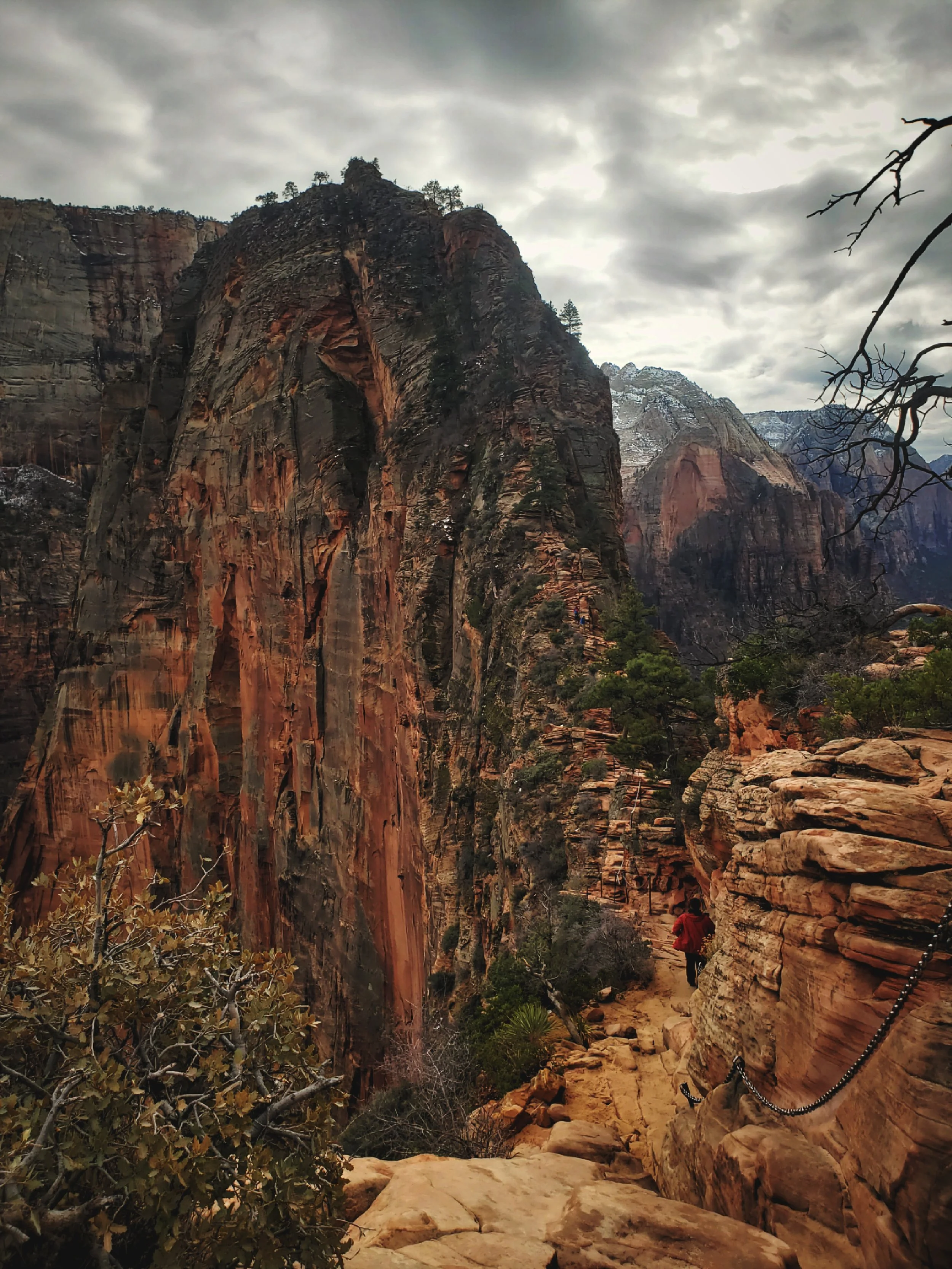 Chains are provided to help you steady yourself on the hike to Angels Landing.