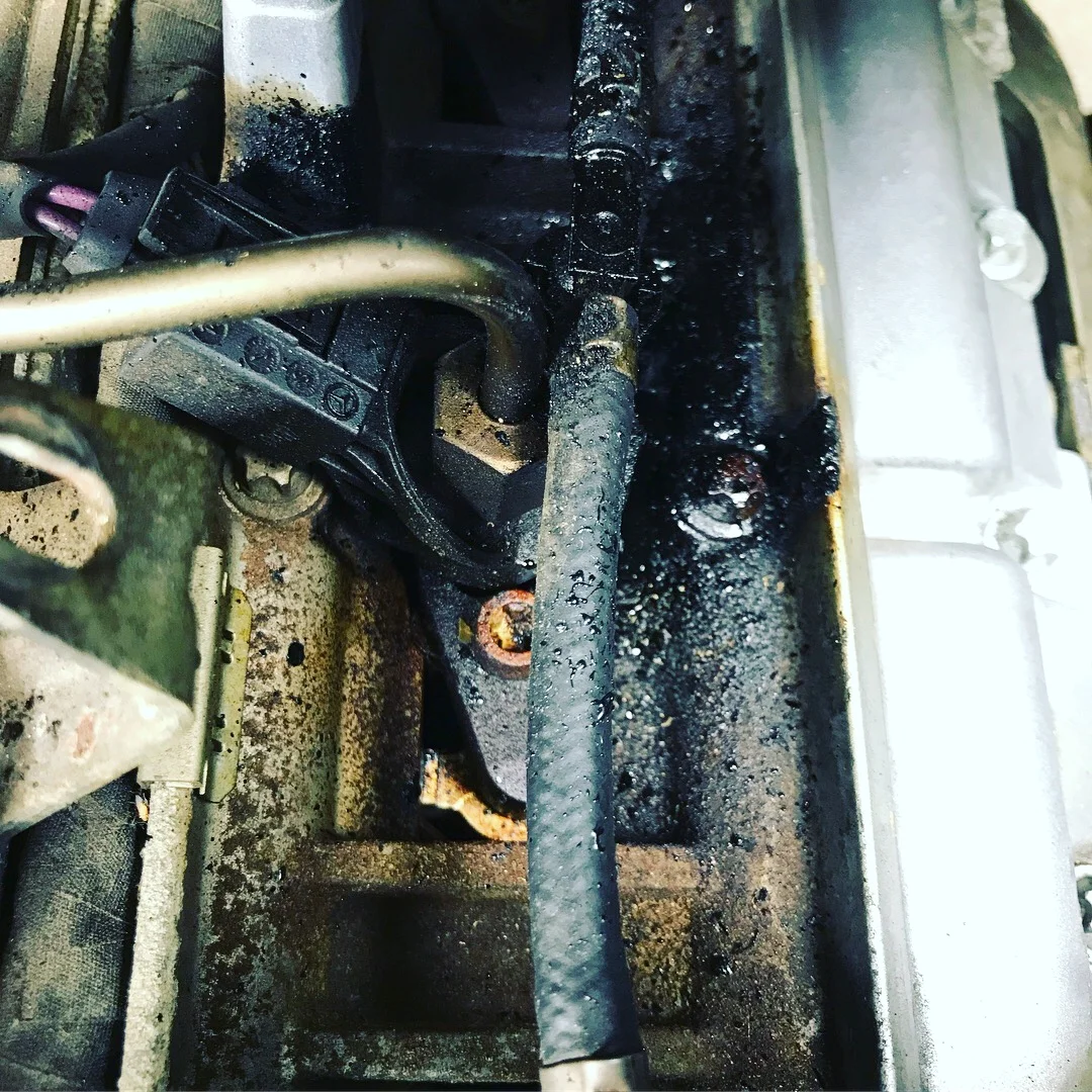 The fuel injector leak, also infamously known among Sprinter owners as the “Black Death.”