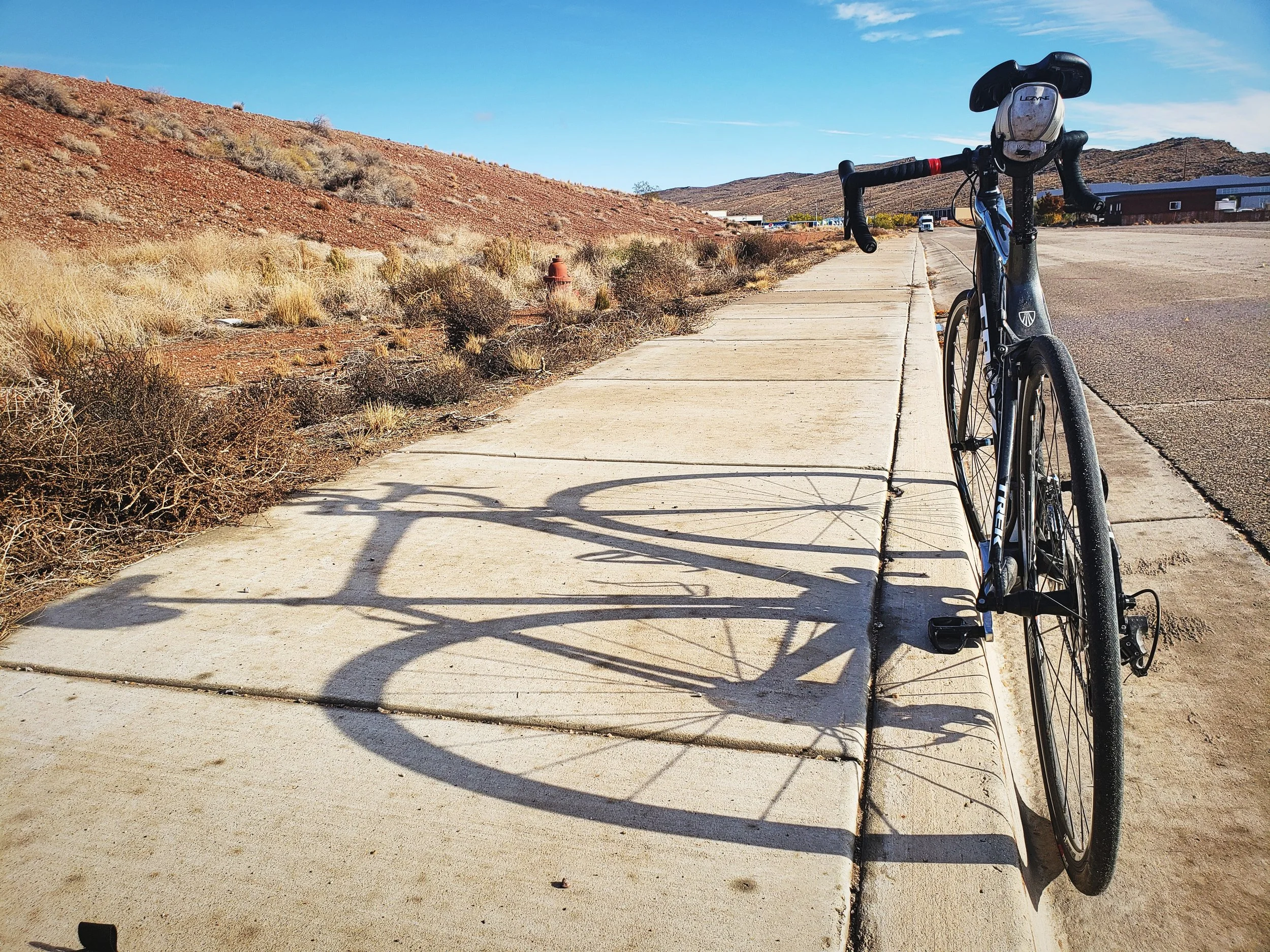 Besides having to haul a propane tank on his bike, Ian also did quite a bit of biking just to stay sane while we were waiting for parts to arrive.