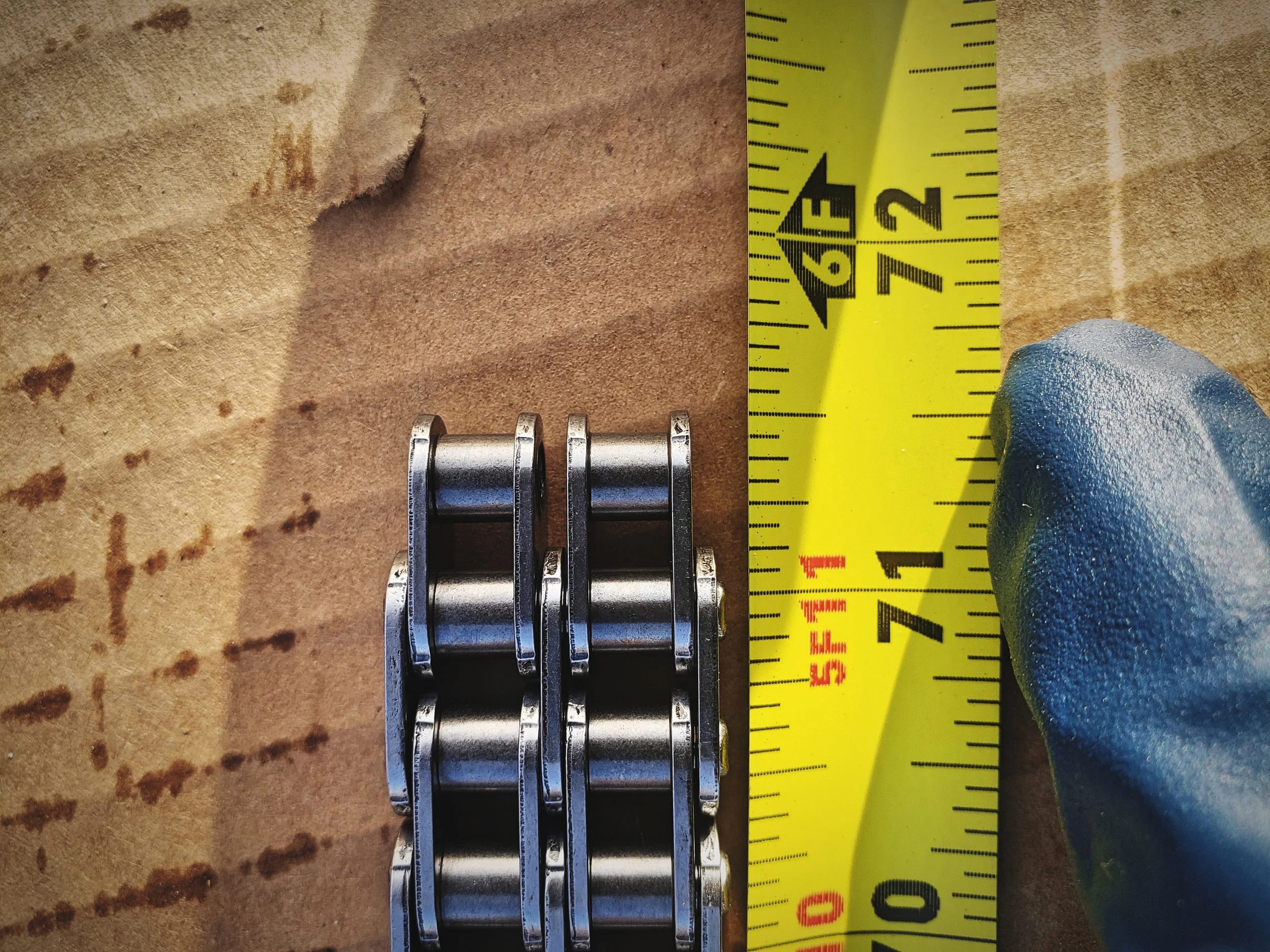 The new timing chain was about 71.5” long.