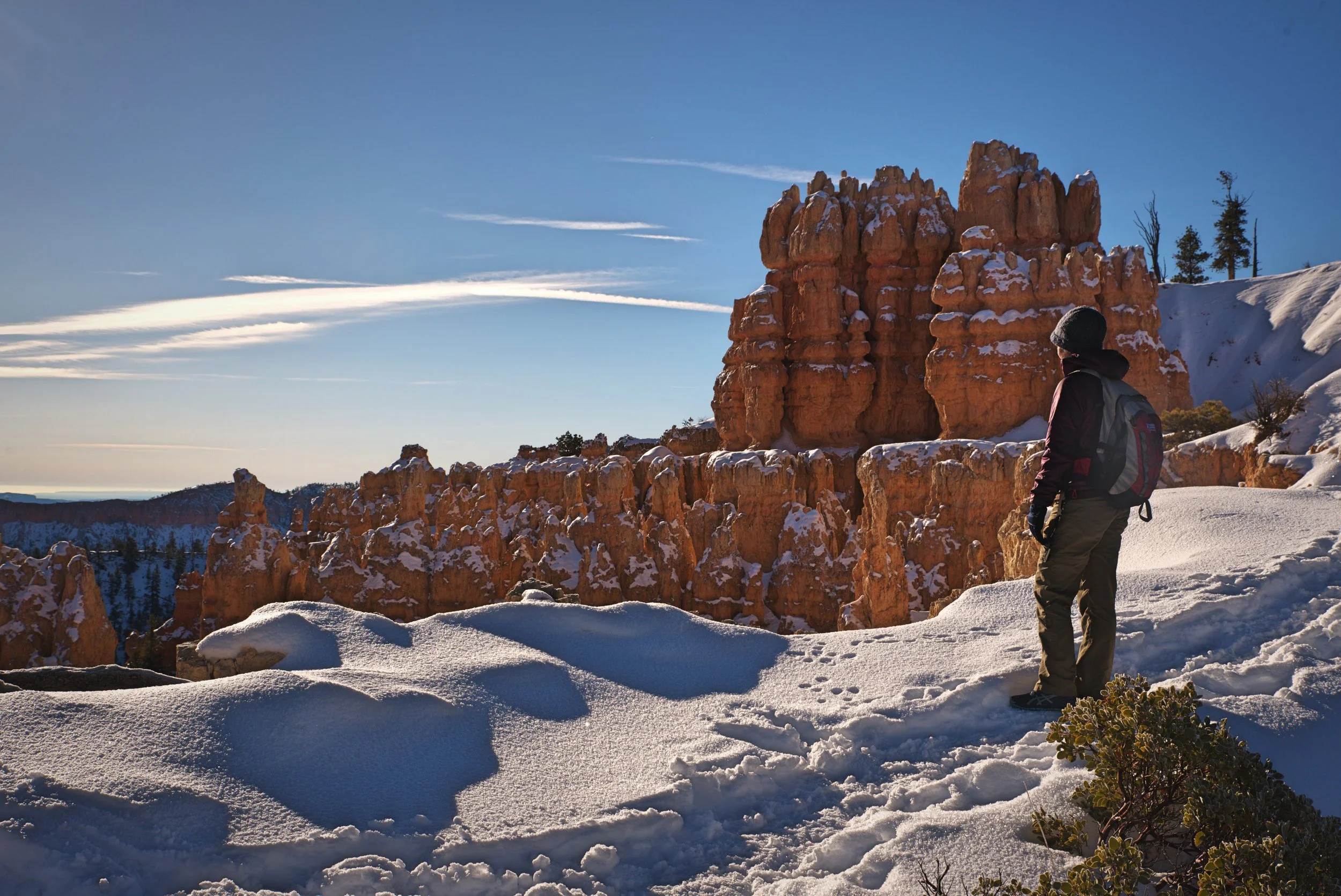 With the right gear, you can easily hike the Fairyland Loop in winter.