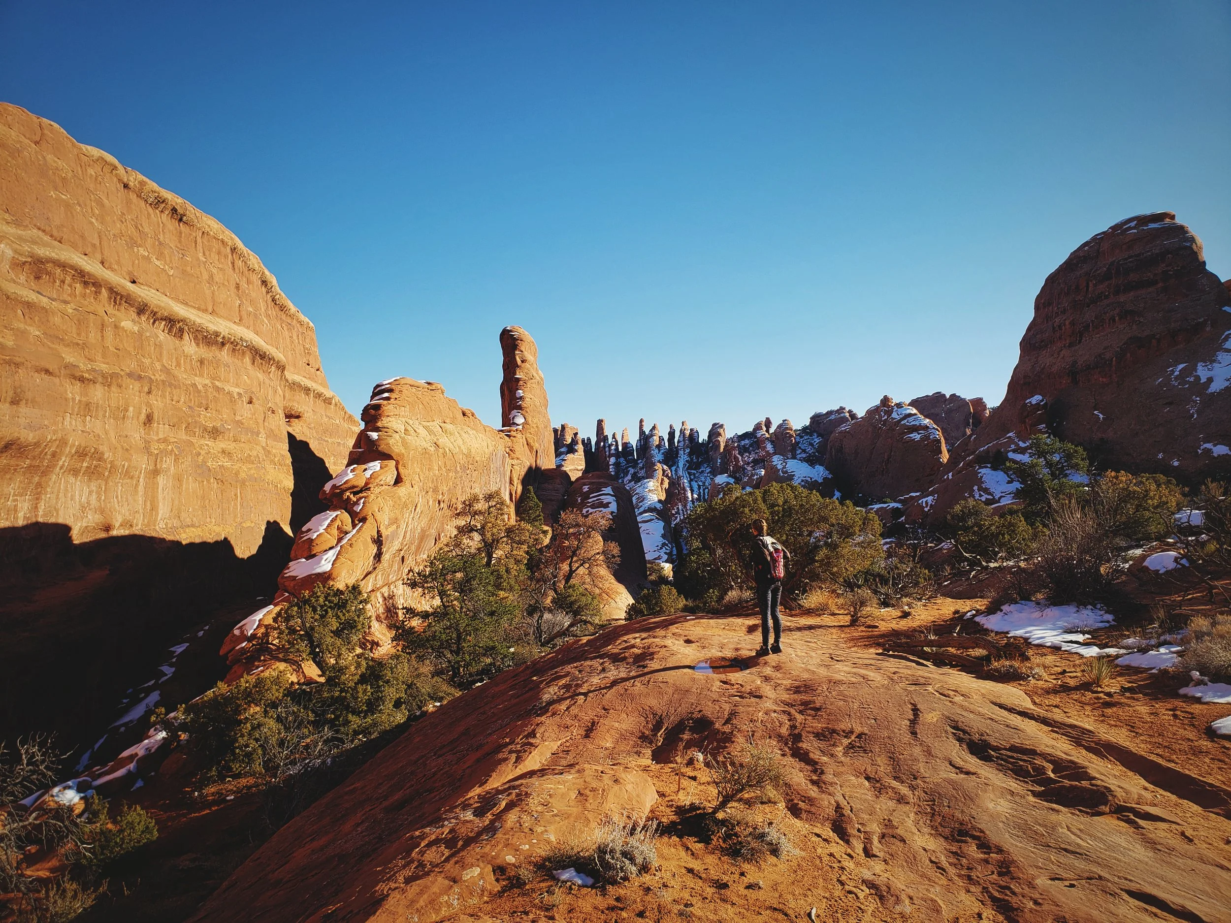 Surveying the stone in the Valley of the Fins.