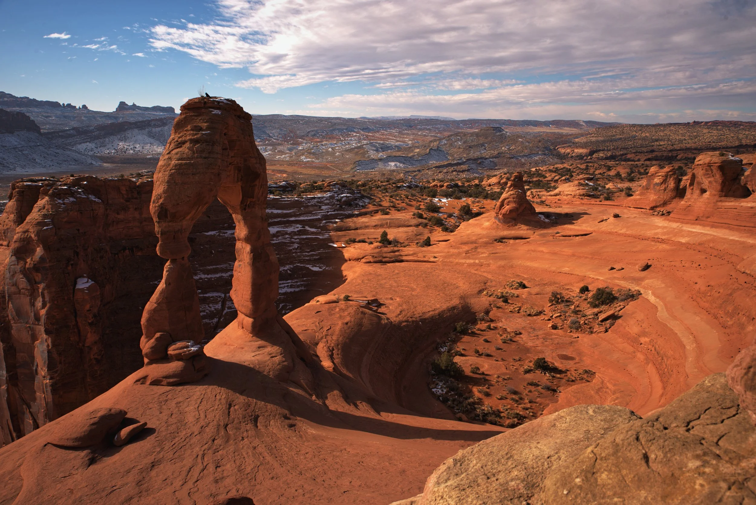 The sandstone bowl that Delicate Arch stands atop is impressive even without the Arch.