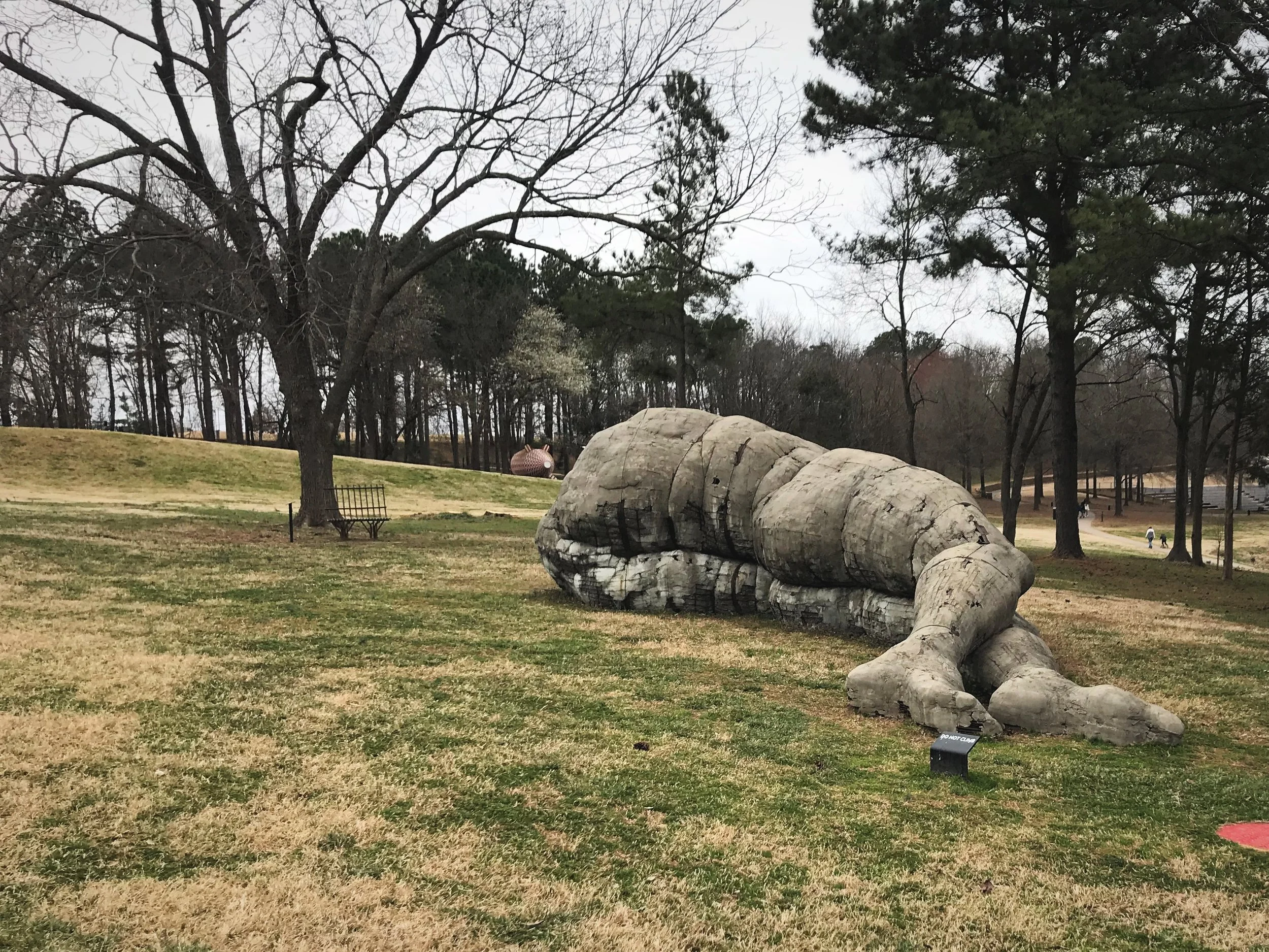 These concrete legs in the Art Park are strange and disturbing.