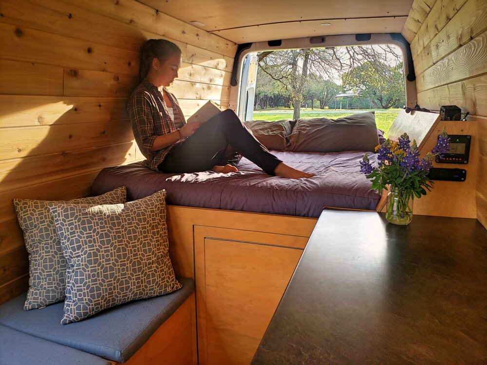 Take A Look Inside Our Finished Van, Camper Van Bed Ideas