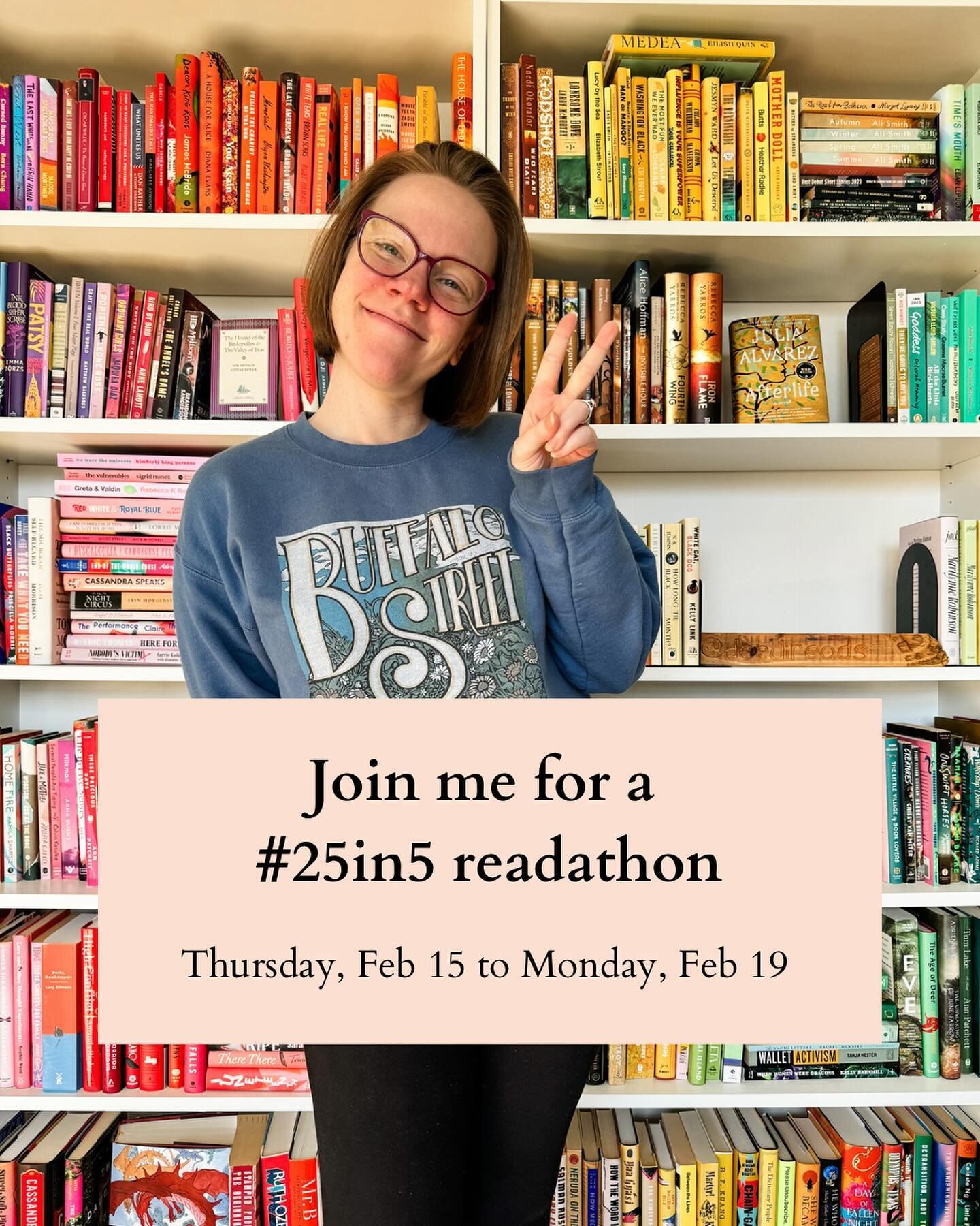 LFG 🤓📚

It&rsquo;s a long weekend in the US and my TBR is out of control, so let&rsquo;s do a #25in5 readathon! It&rsquo;s been a looong time since I hosted one of these, and I think we&rsquo;re overdue. Swipe to see how it works, and let me know i