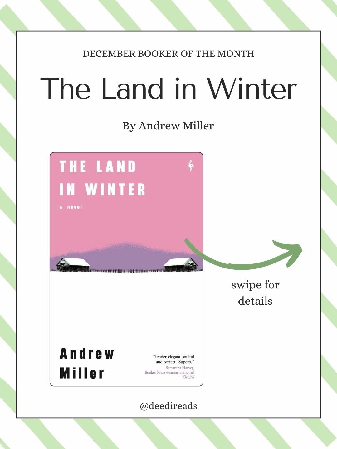 It seems appropriate that as I post this, I&rsquo;m looking outside at several inches of snow with more and more coming down every second. ❄️ Our December #BookerOfTheMonth is The Land in Winer by Andrew Miller!

Head to my link in bio to register fo