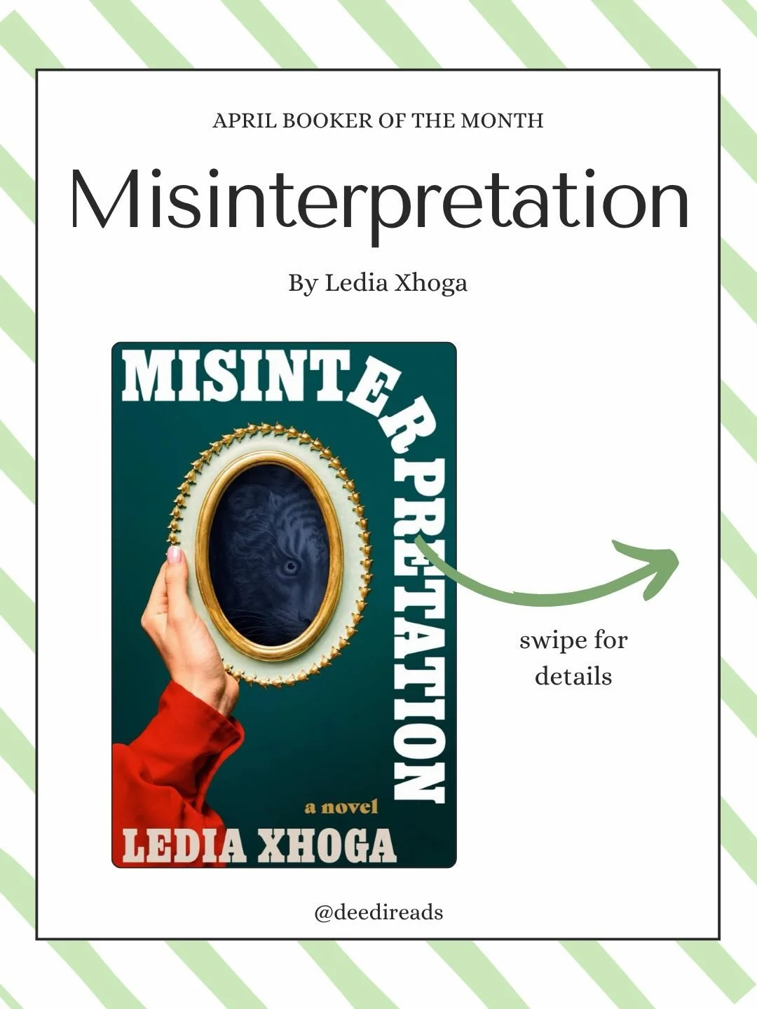 Happy April, friends! We made it to spring for real! And with a new month comes a new book club book. Next up, #BookerOfTheMonth is reading MISINTERPRETATION by Ledia Xhoga.
⠀⠀⠀⠀⠀⠀⠀⠀⠀
If you&rsquo;re new here, Booker of the Month is a virtual book cl