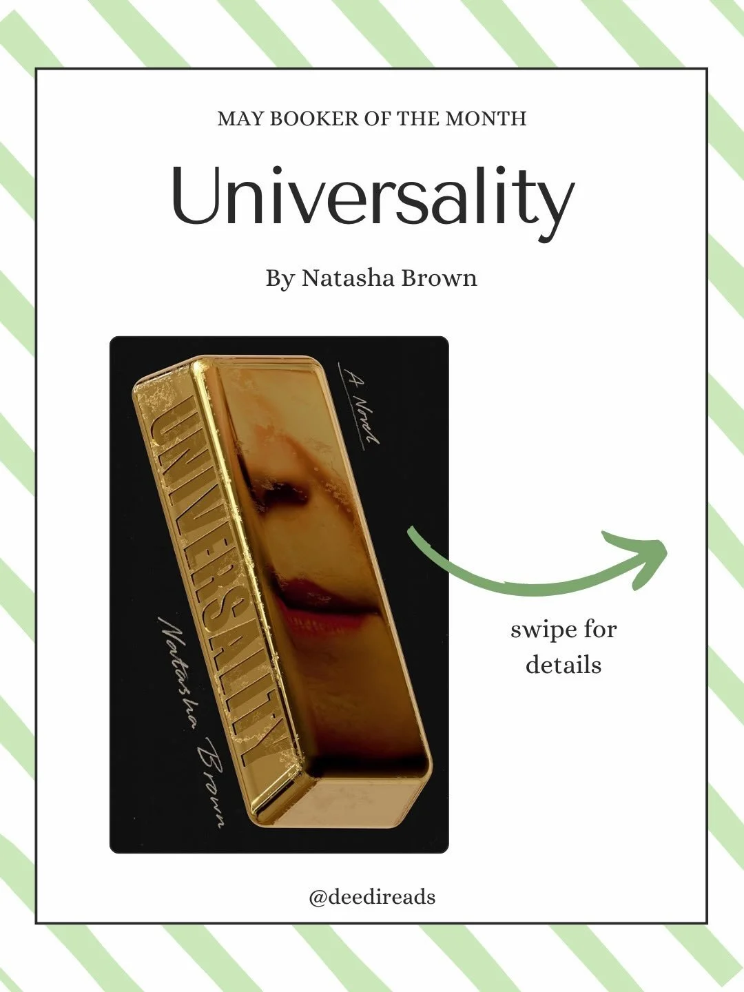 I&rsquo;m popping into the feed with the May #BookerOfTheMonth pick a bit early because we&rsquo;re meeting a bit early! Memorial Day always messes with our last-Monday-of-the-month cadence, so our May Zoom chat on UNIVERSALITY will be a week earlier