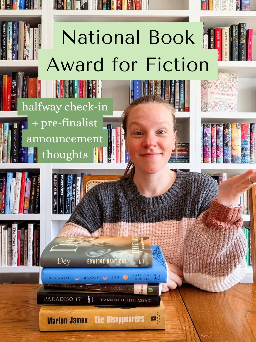 Happy @nationalbookfoundation finalists announcement eve!! I&rsquo;m halfway through the fiction longlist with two more in progress. Here are my thoughts on each one, plus swipe all the way for my finalists prediction 🤗

What&rsquo;s on your ballot?