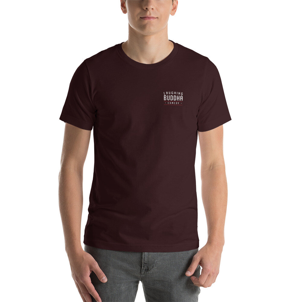 Front & Back Buddha Logo Tee — Laughing Buddha Comedy