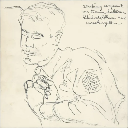 Richard Diebenkorn, Untitled , 1944, Ink on cardboard